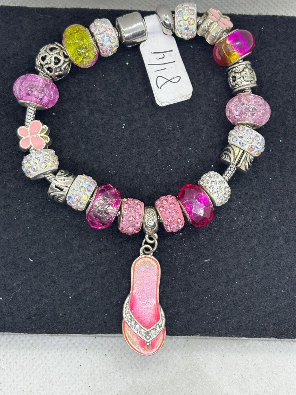 Pink Flip Flop Charm Bracelet