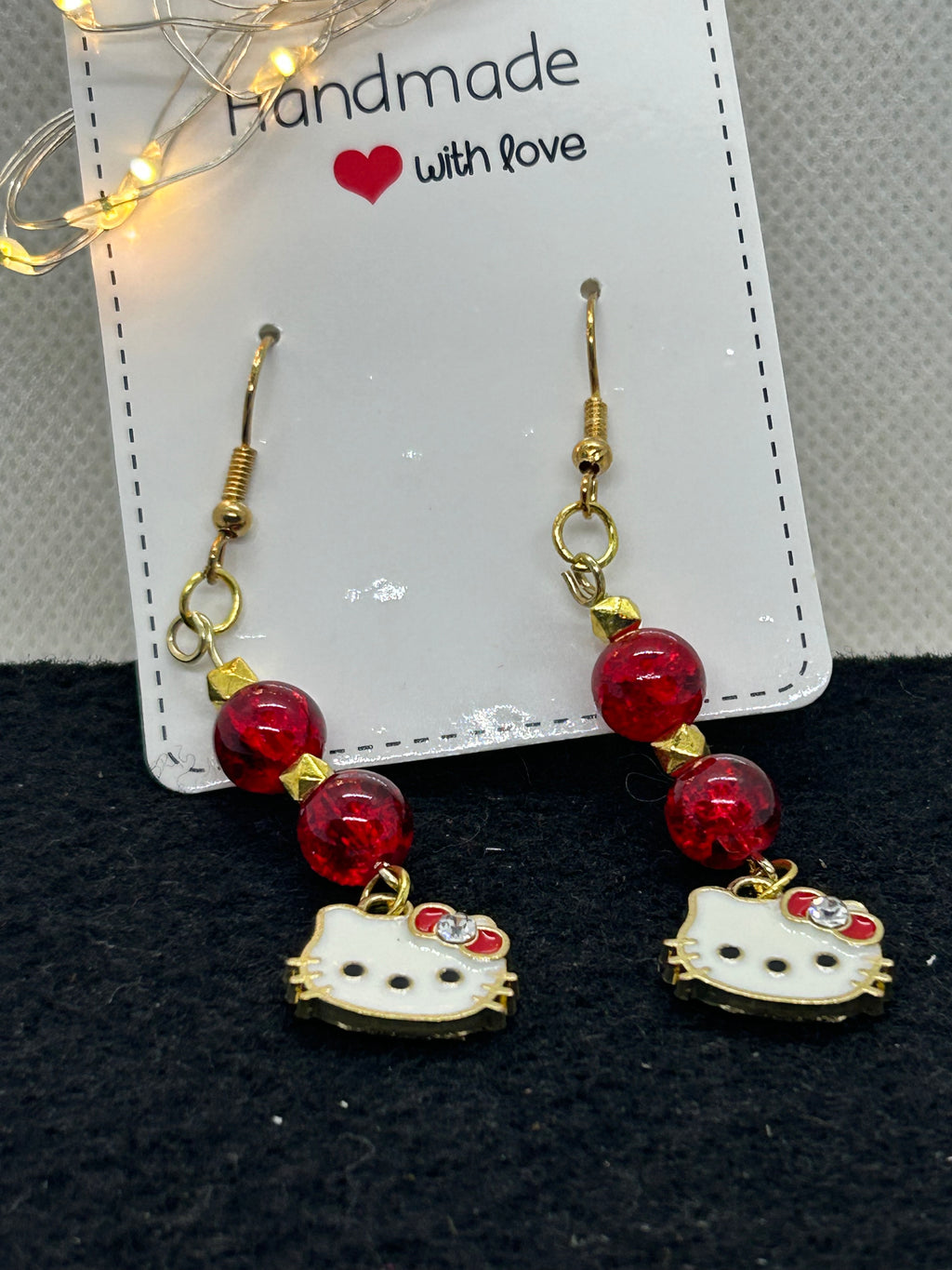 Red Kitty Earrings