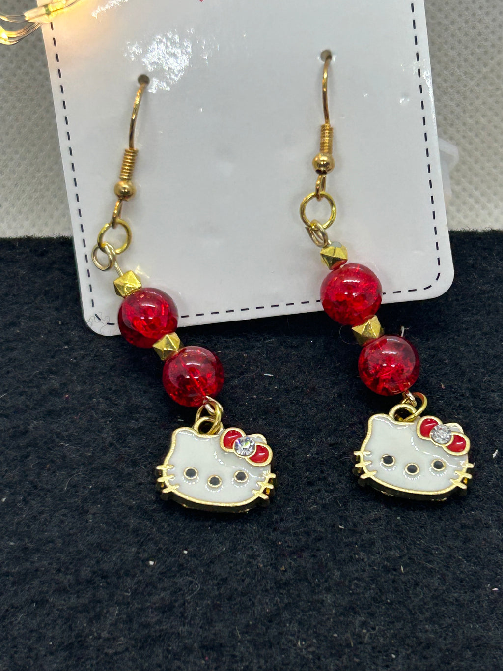 Red Kitty Earrings