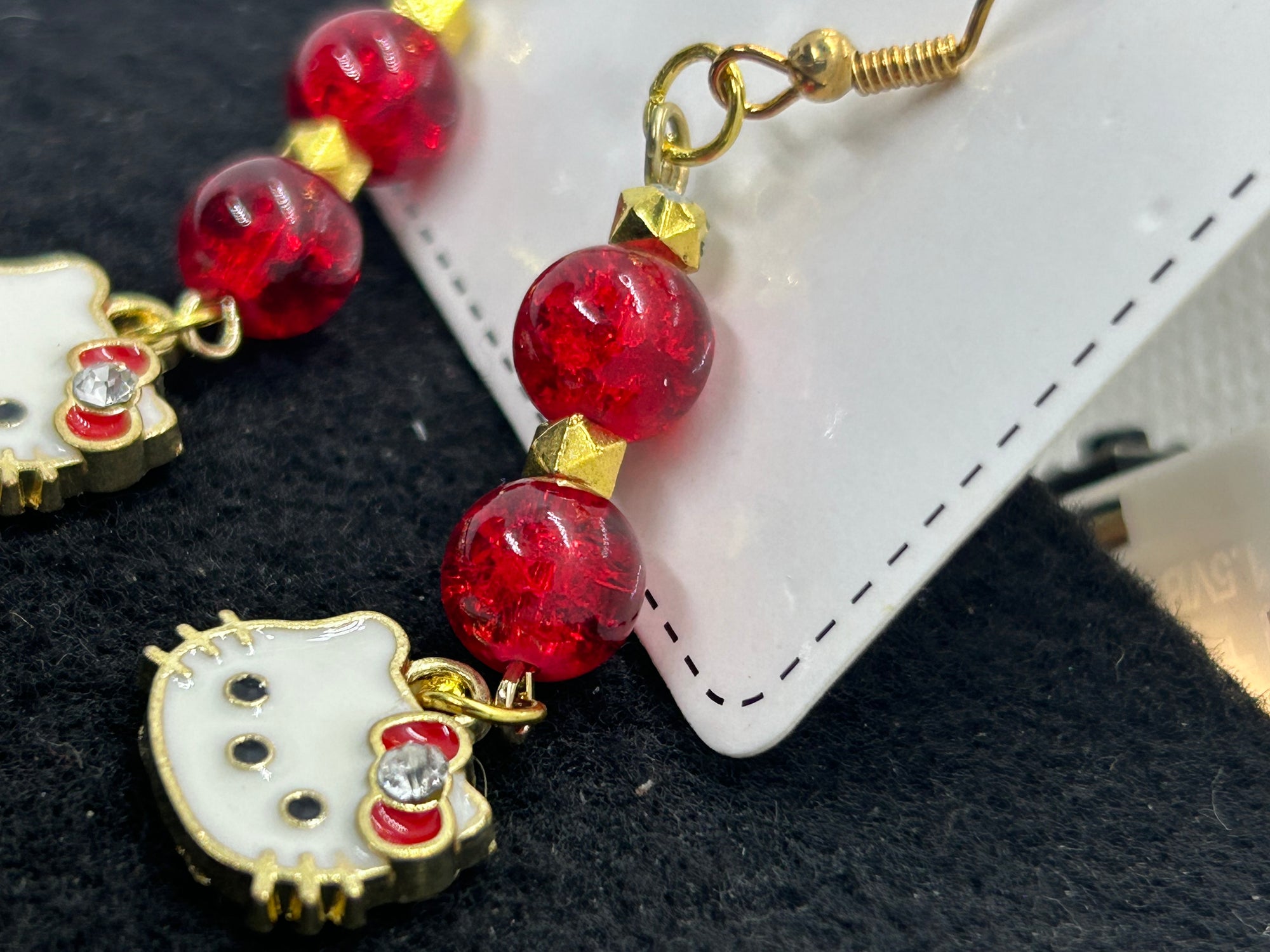 Red Kitty Earrings
