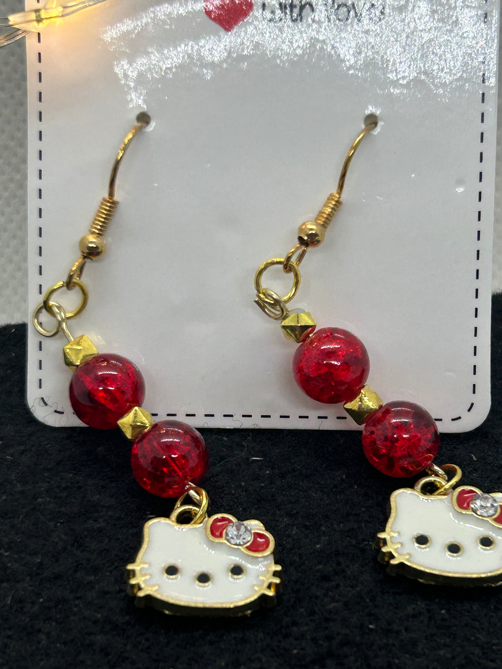 Red Kitty Earrings