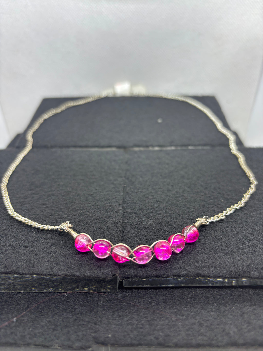 woven Pink Beaded Necklace