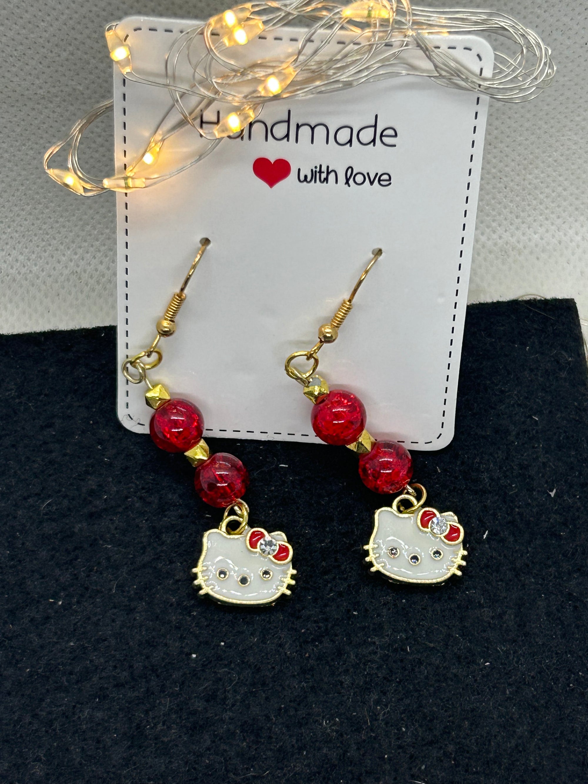 Red Kitty Earrings