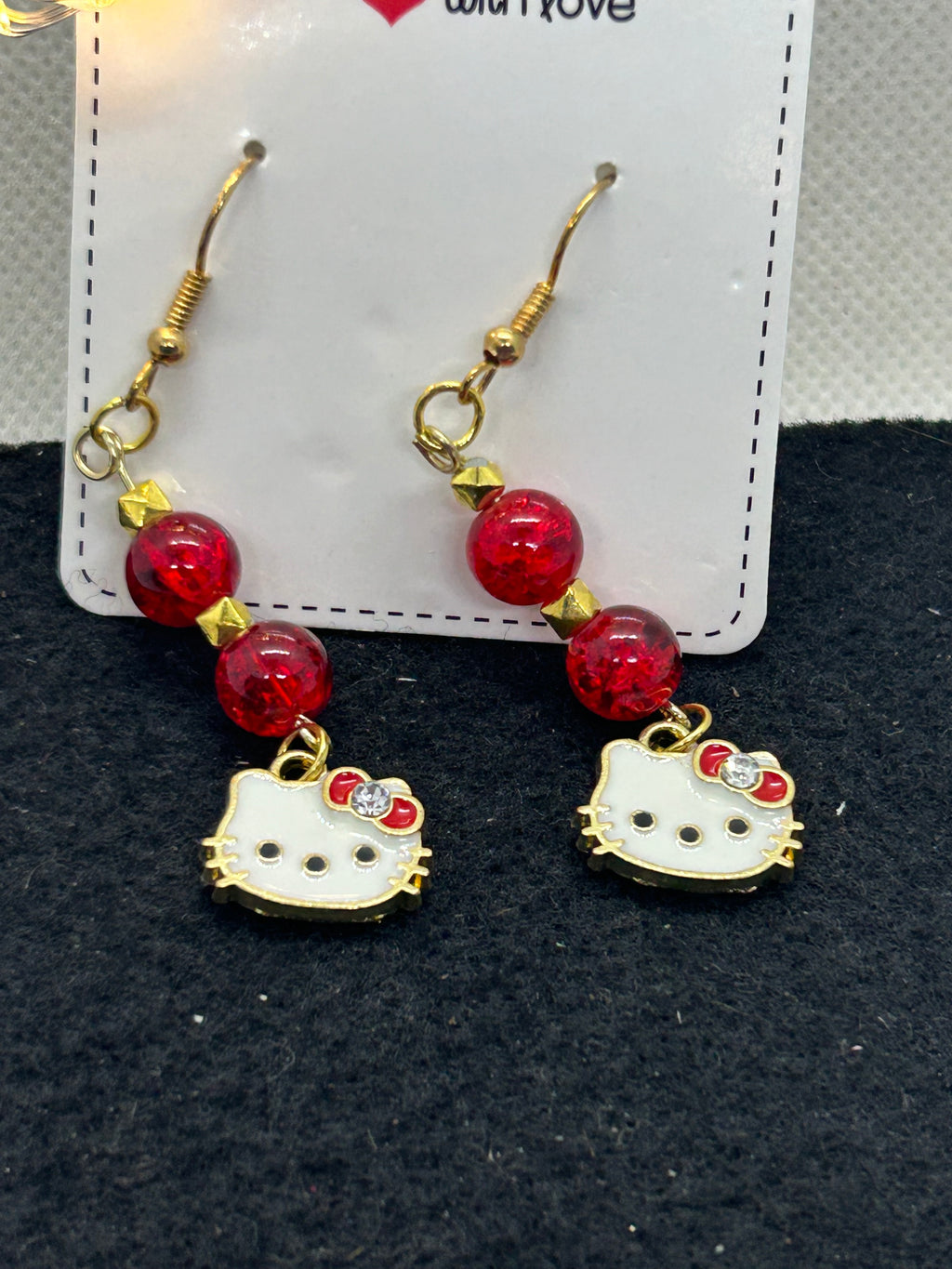 Red Kitty Earrings