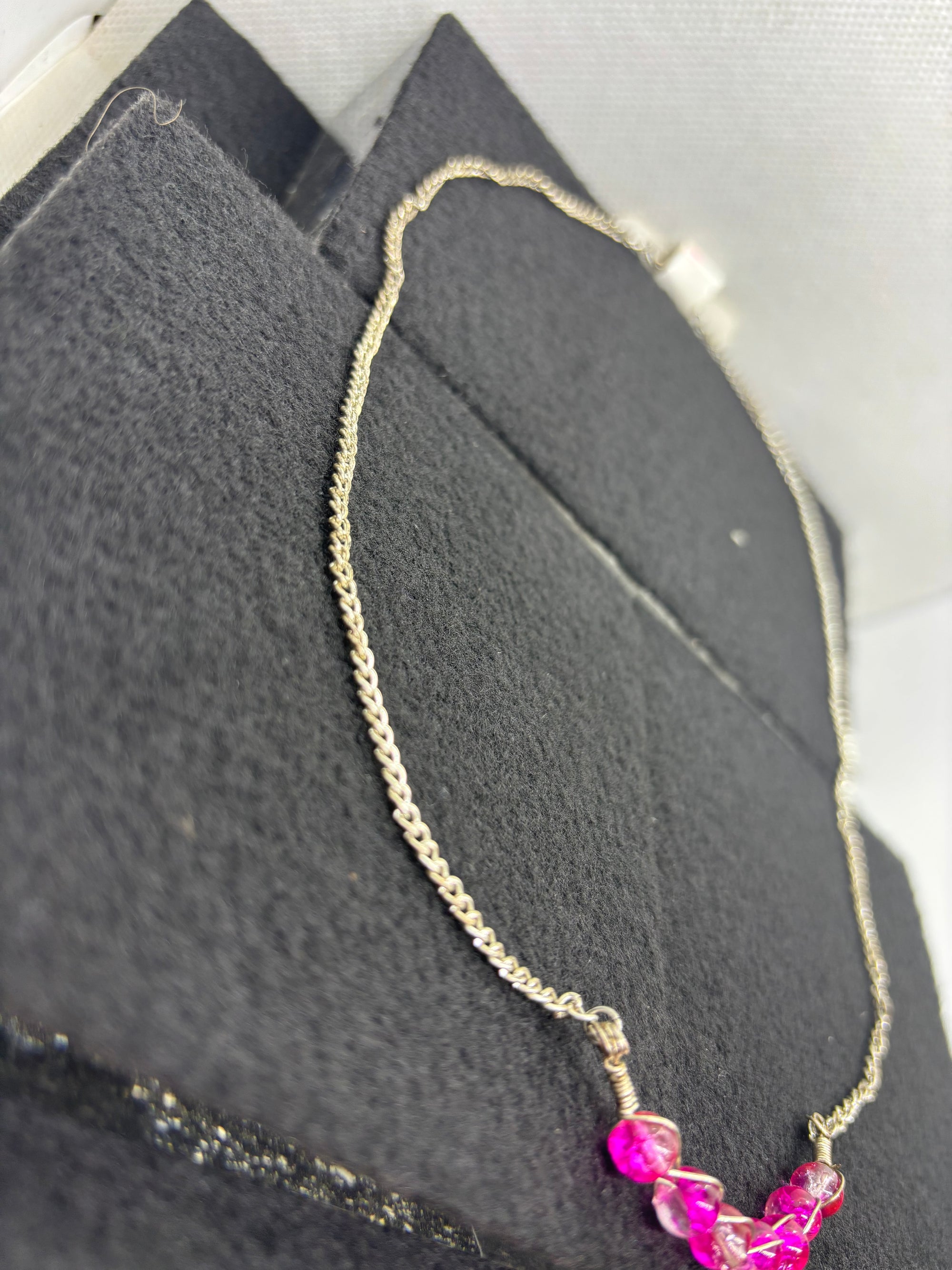 woven Pink Beaded Necklace