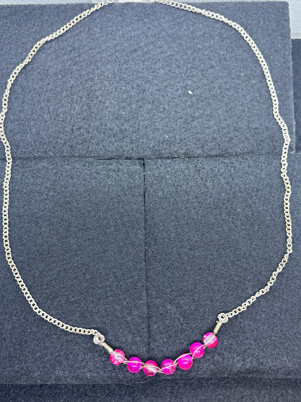 woven Pink Beaded Necklace