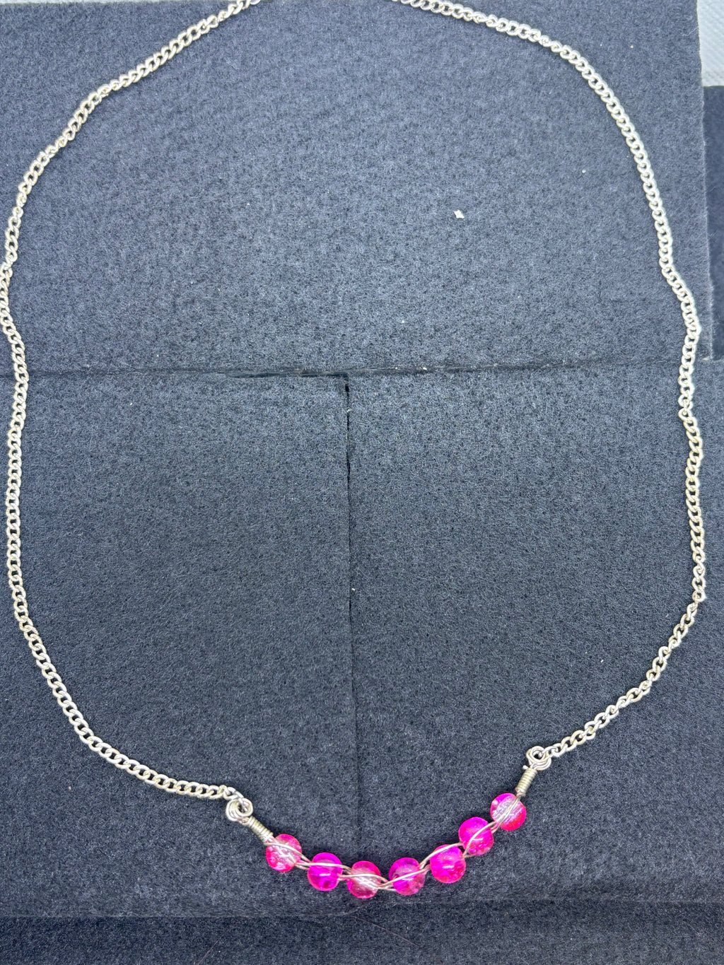 woven Pink Beaded Necklace