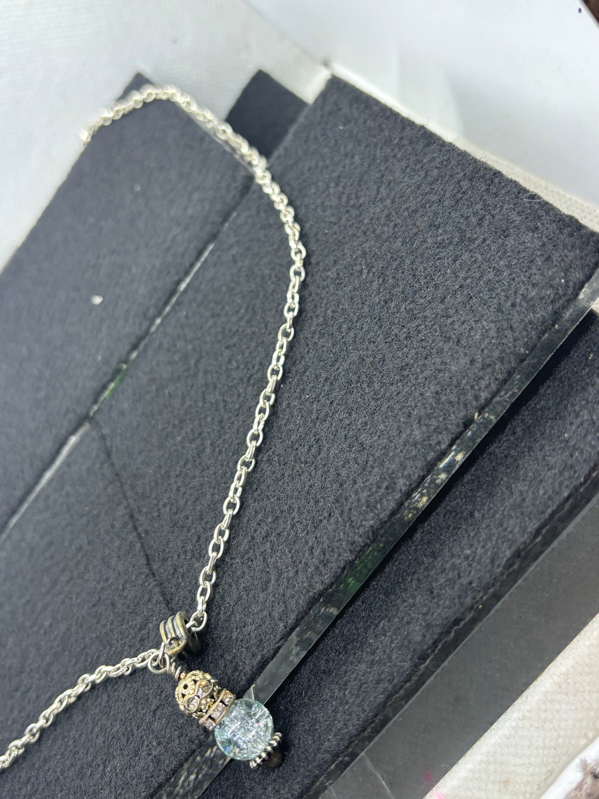 Silver Necklace with Beaded Pendant