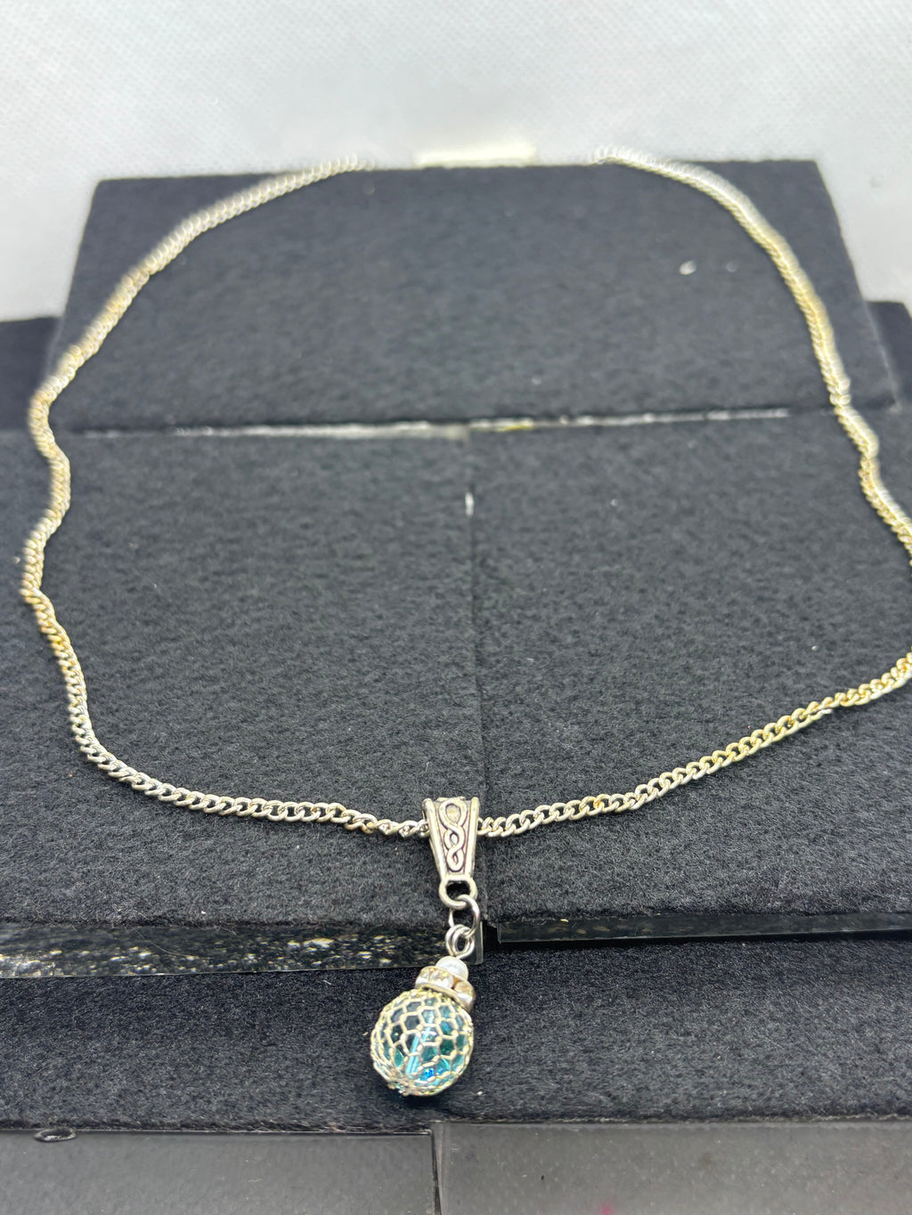 Silver Necklace with Beaded Pendant