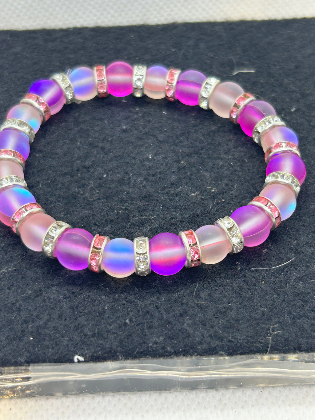Glowing Pink Mermaid Beaded Bracelet