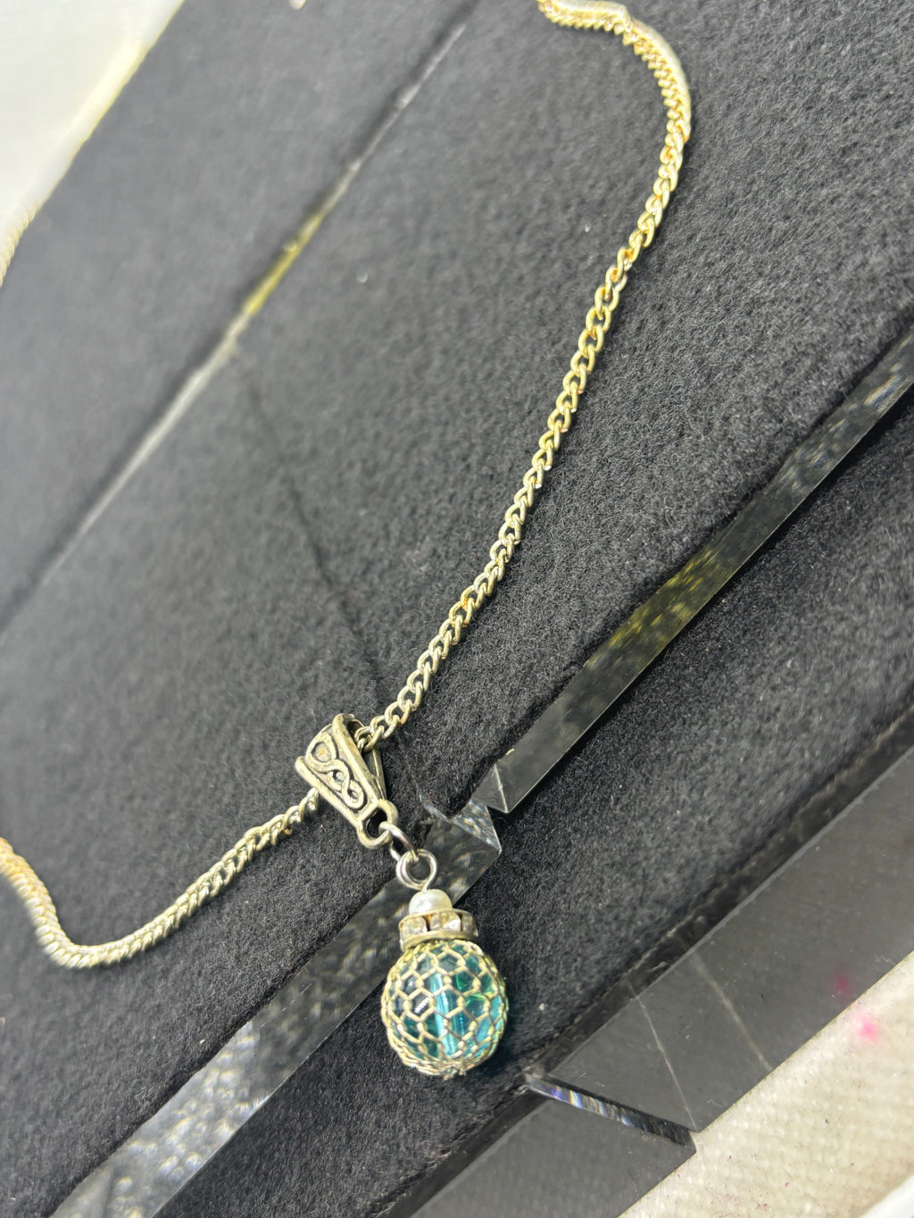 Silver Necklace with Beaded Pendant