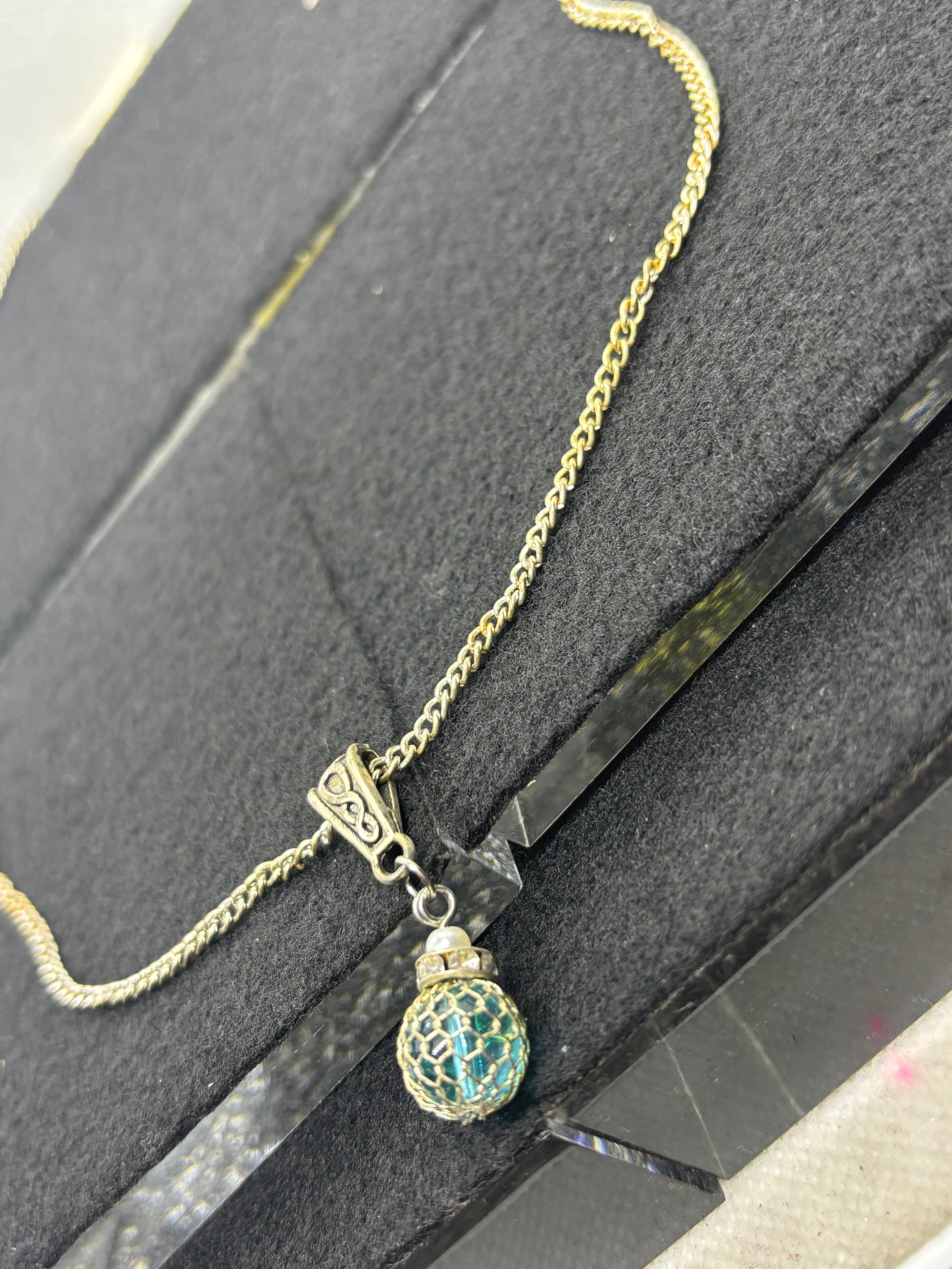 Silver Necklace with Beaded Pendant