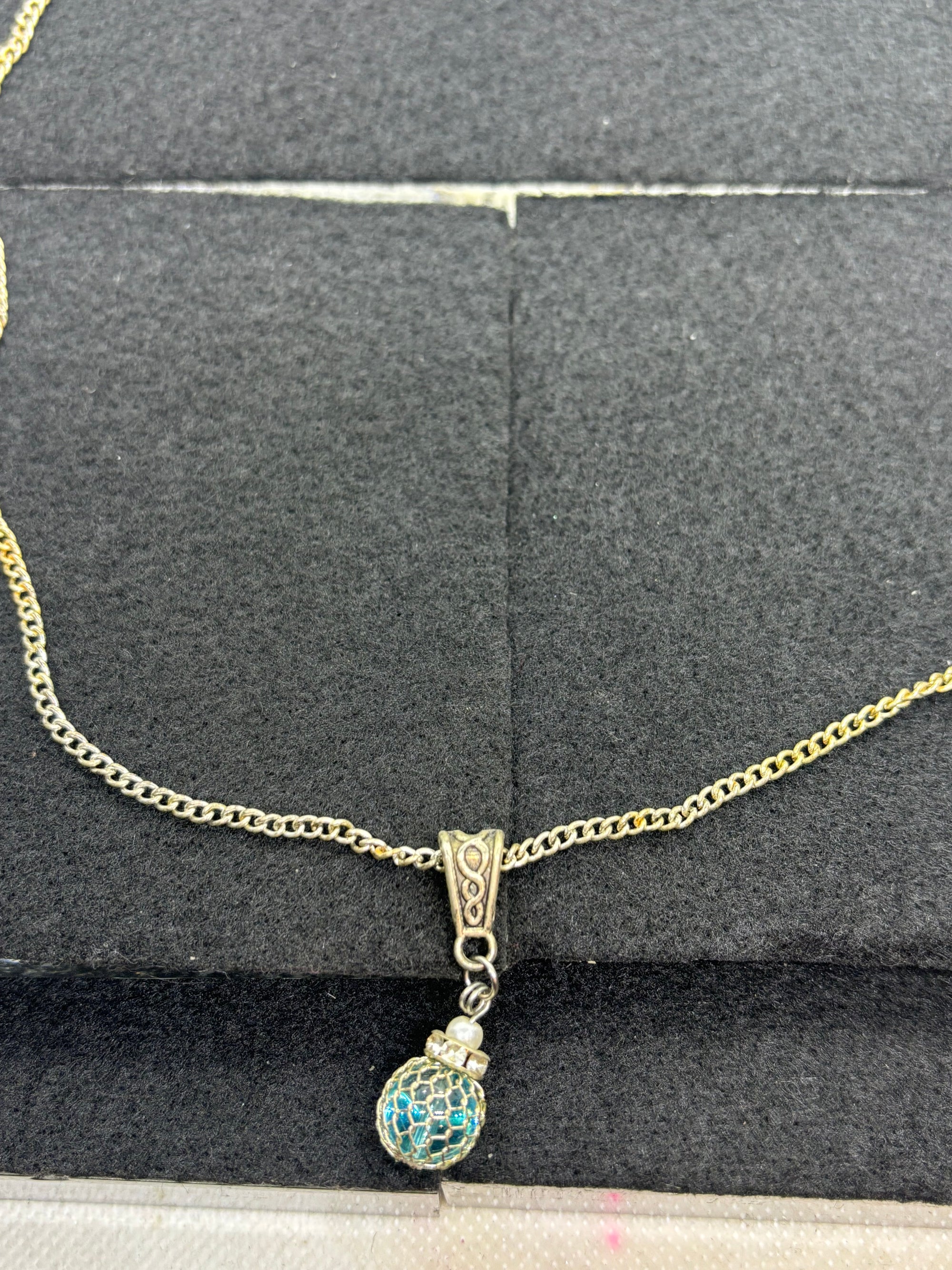 Silver Necklace with Beaded Pendant