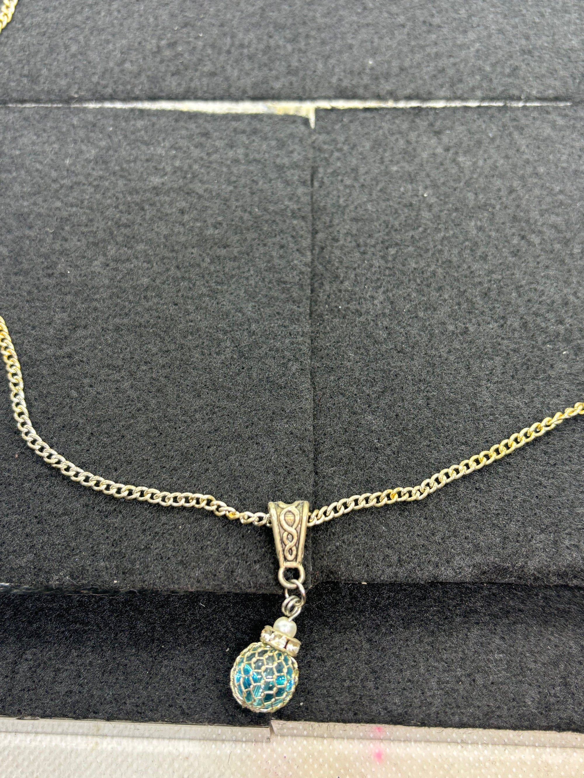 Silver Necklace with Beaded Pendant