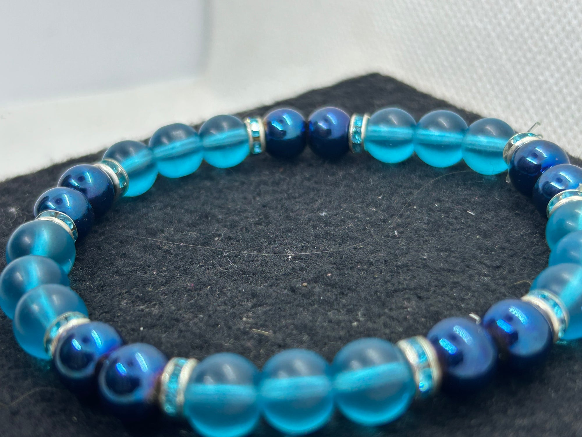 Blue Sea Glass Beaded Earrings