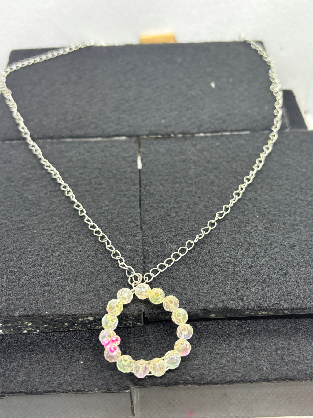 White and Pink Wreath Necklace