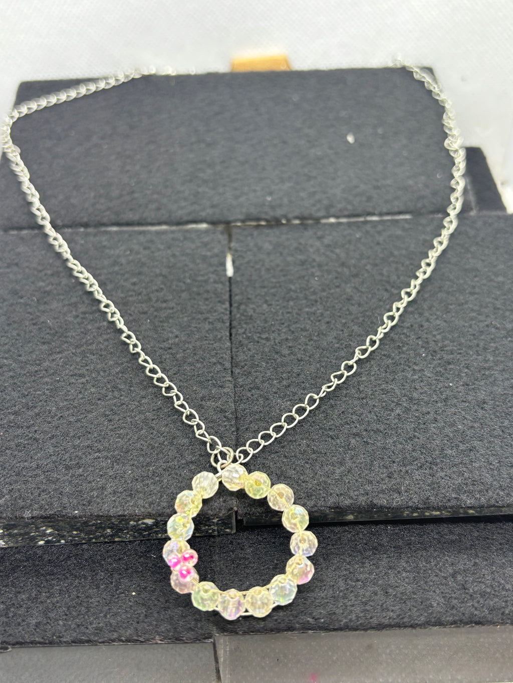 White and Pink Wreath Necklace