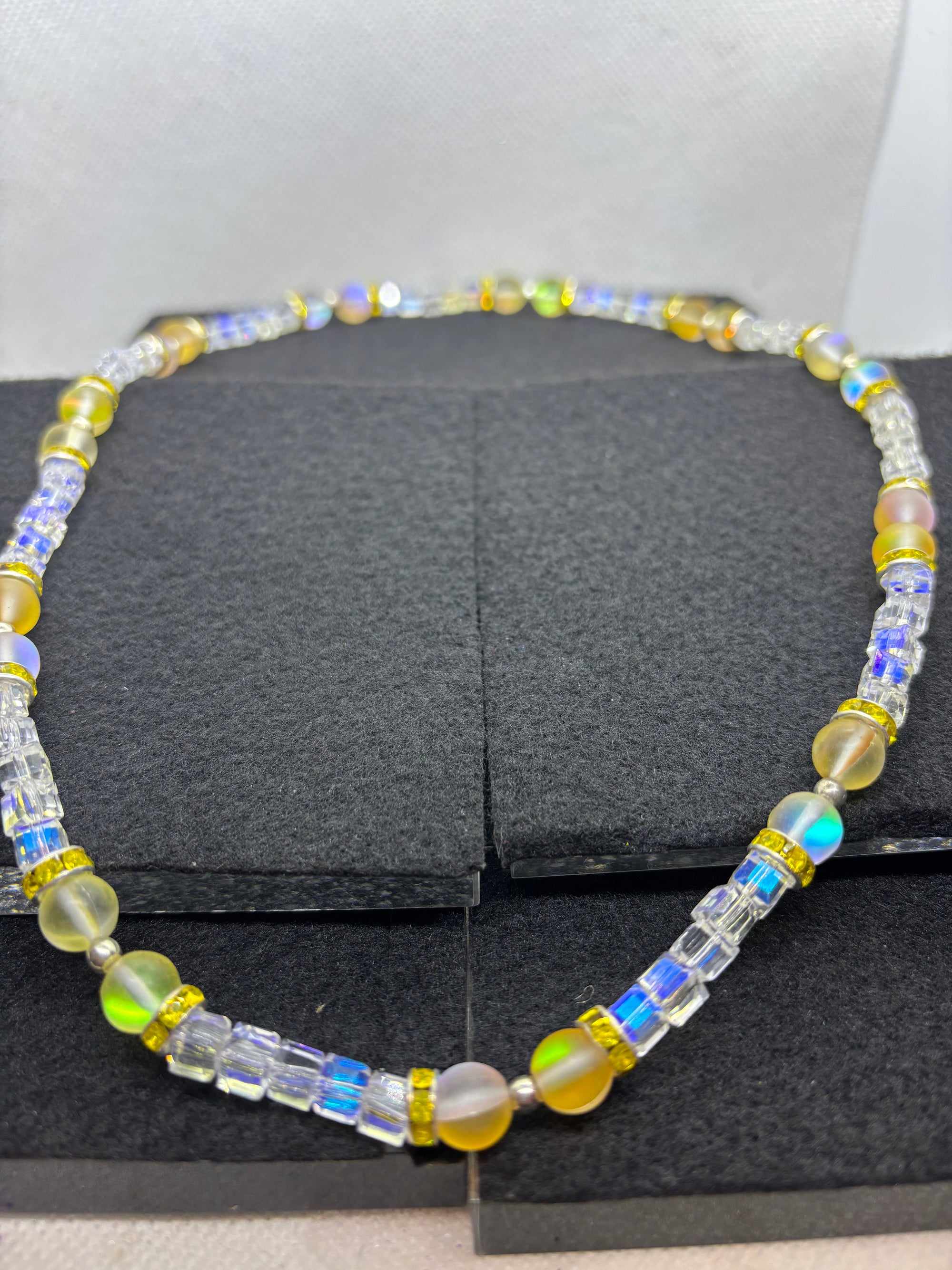 Glowing Yellow Mermaid Beaded Necklace