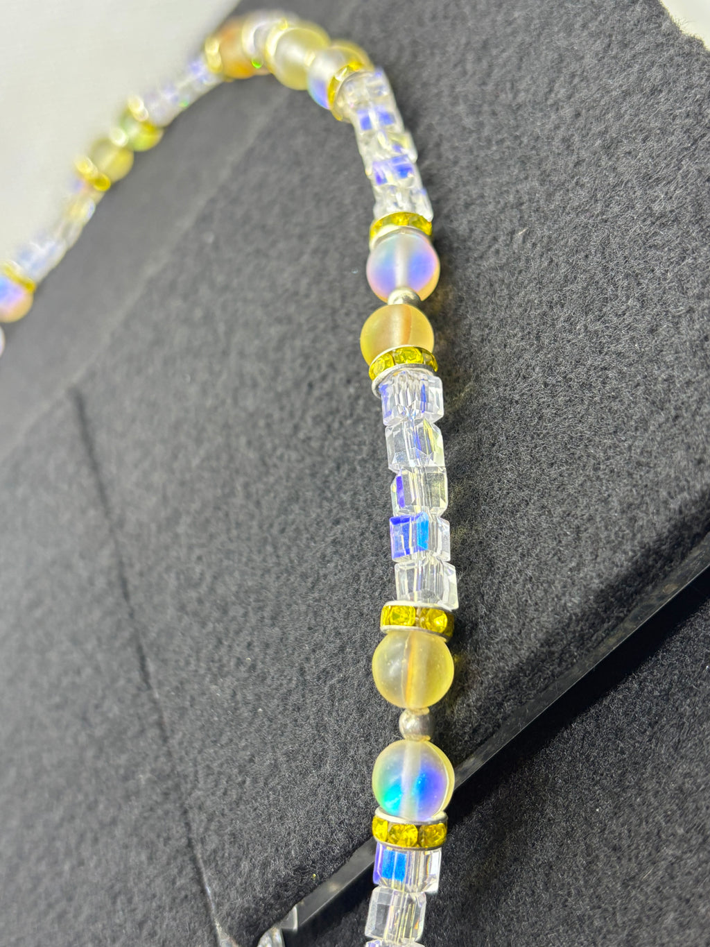 Glowing Yellow Mermaid Beaded Necklace