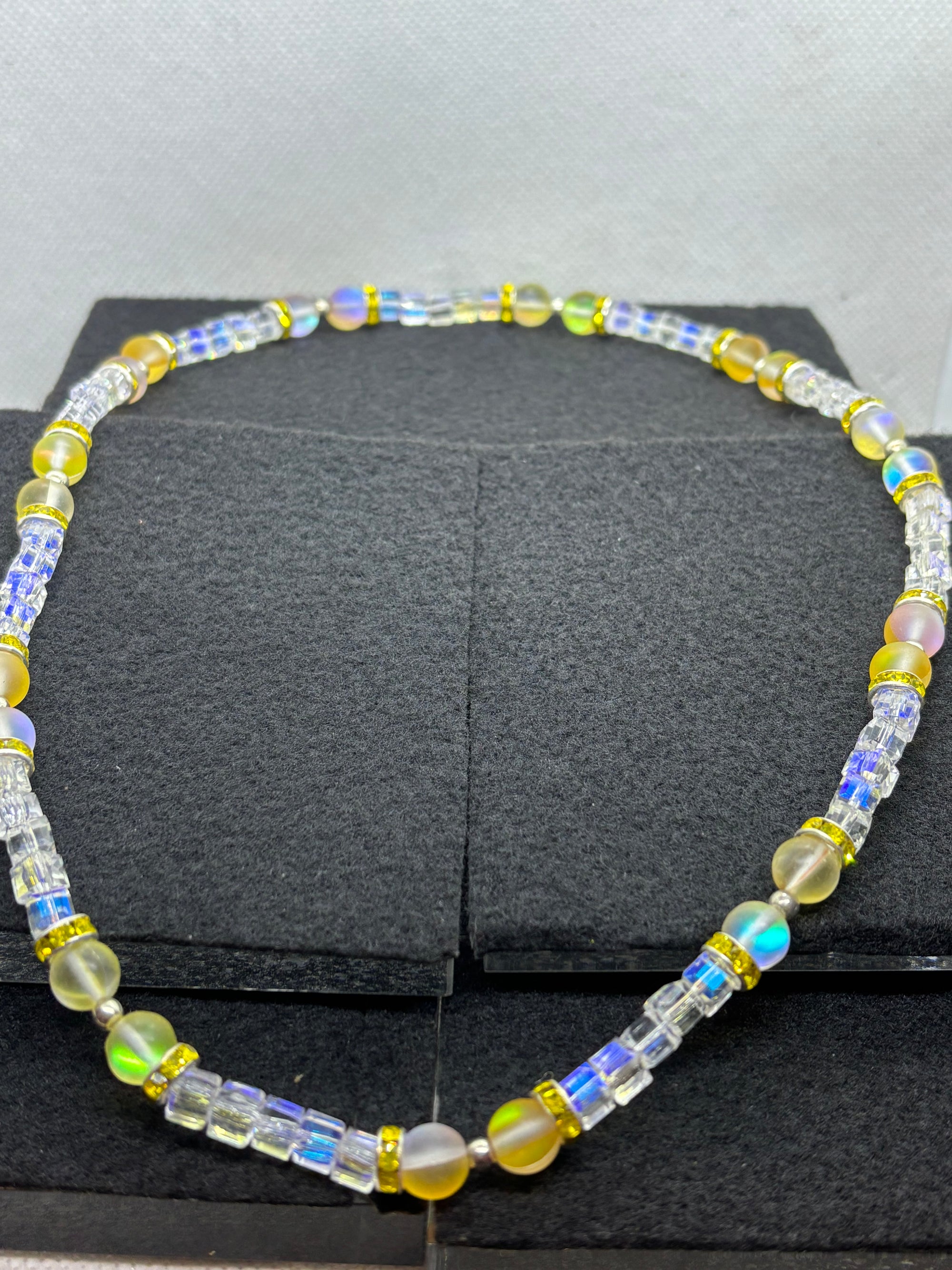 Glowing Yellow Mermaid Beaded Necklace