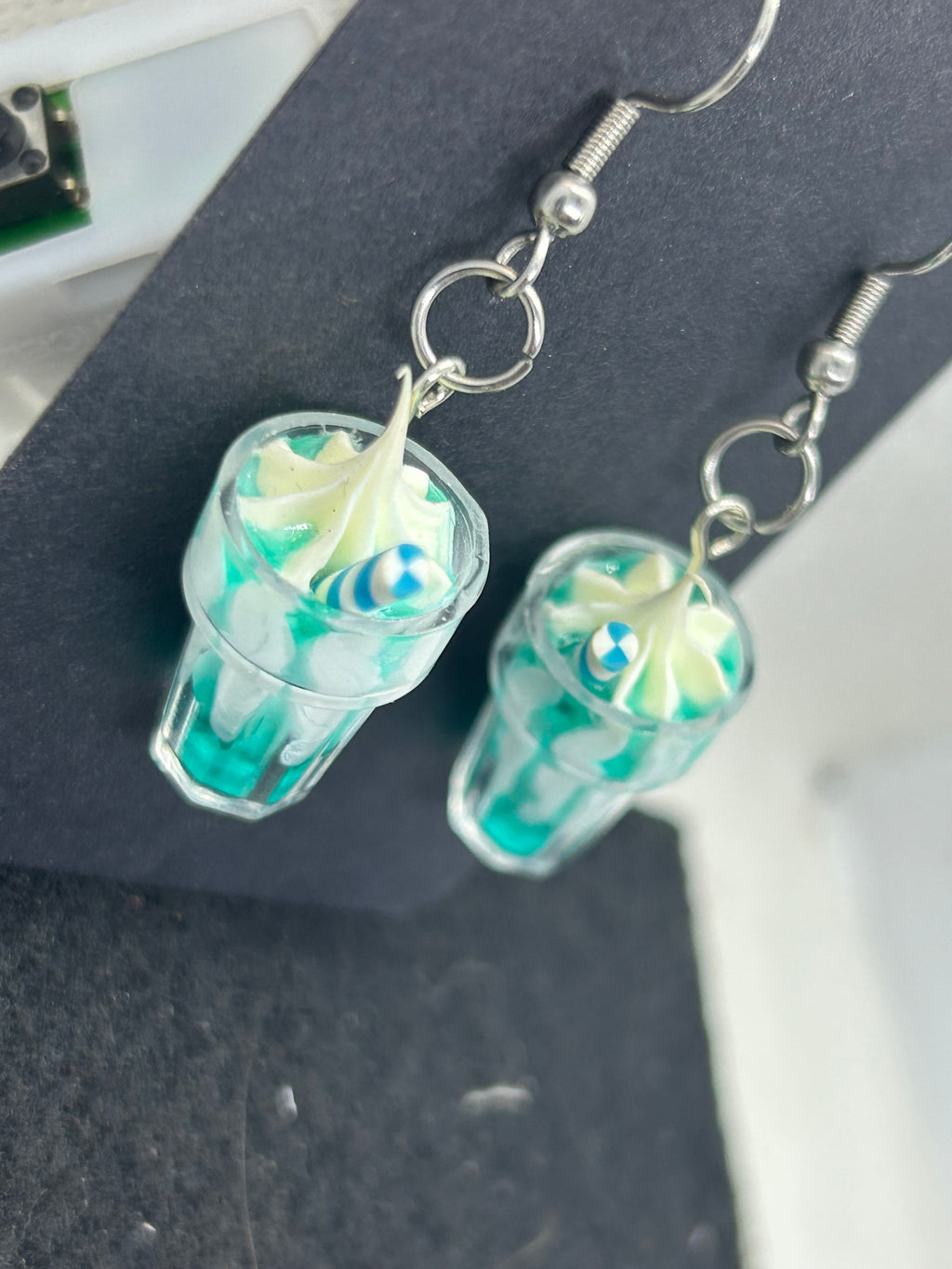 Teal Milkshake Earrings