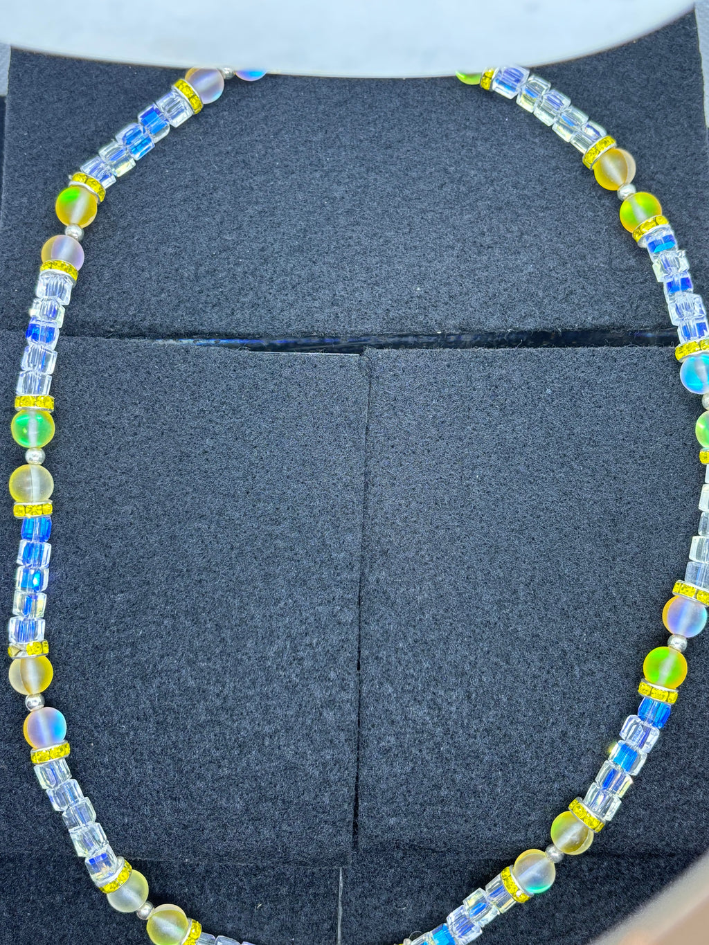 Glowing Yellow Mermaid Beaded Necklace