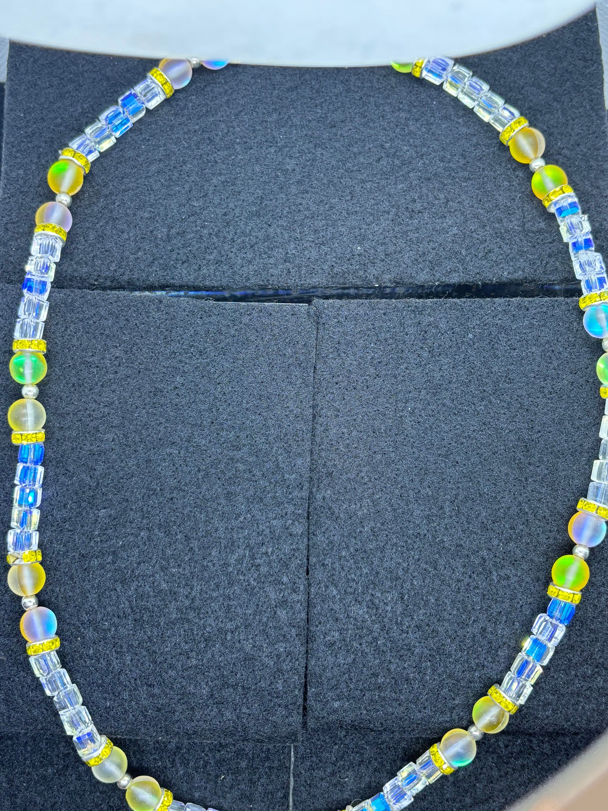 Glowing Yellow Mermaid Beaded Necklace