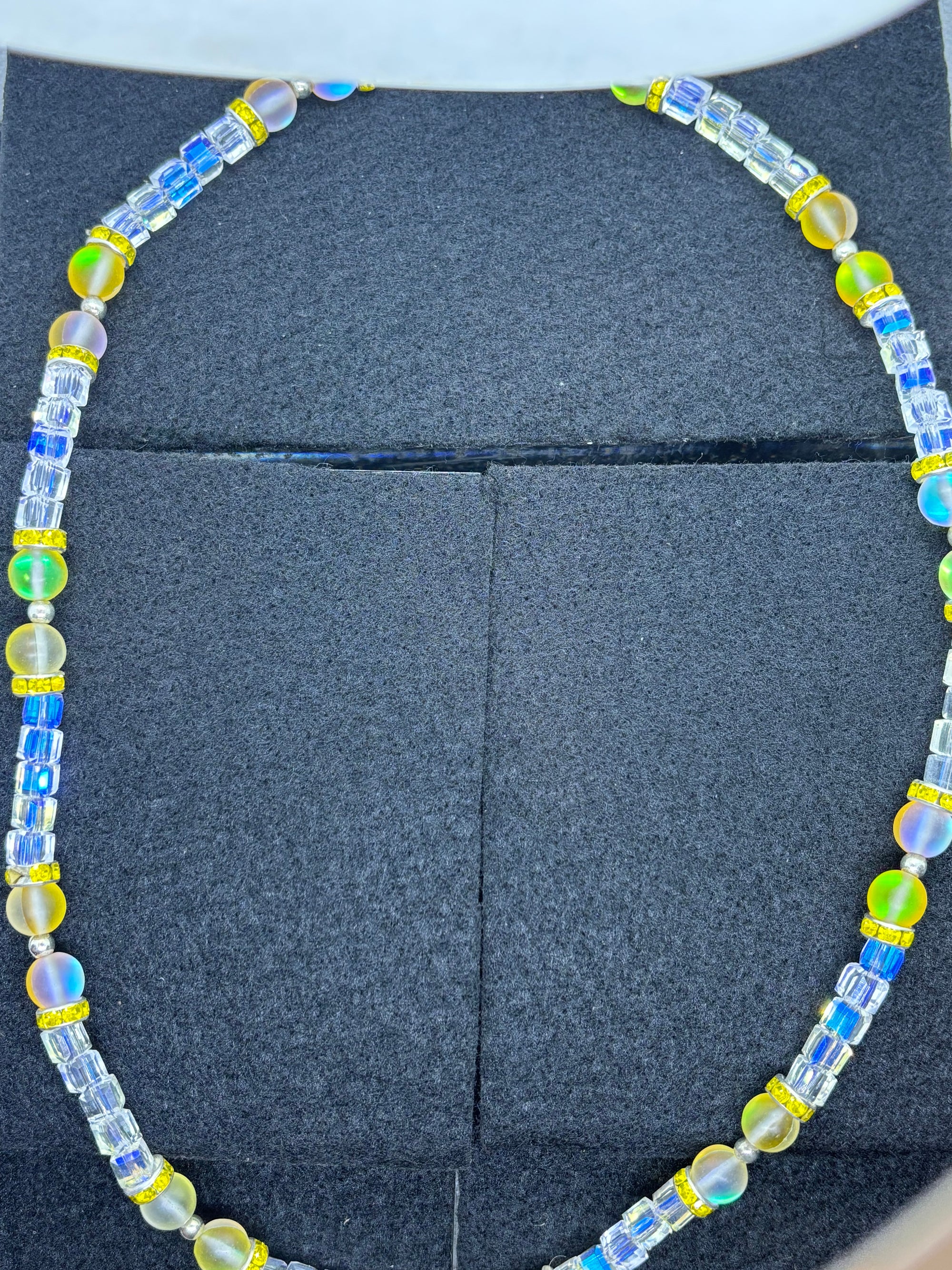 Glowing Yellow Mermaid Beaded Necklace