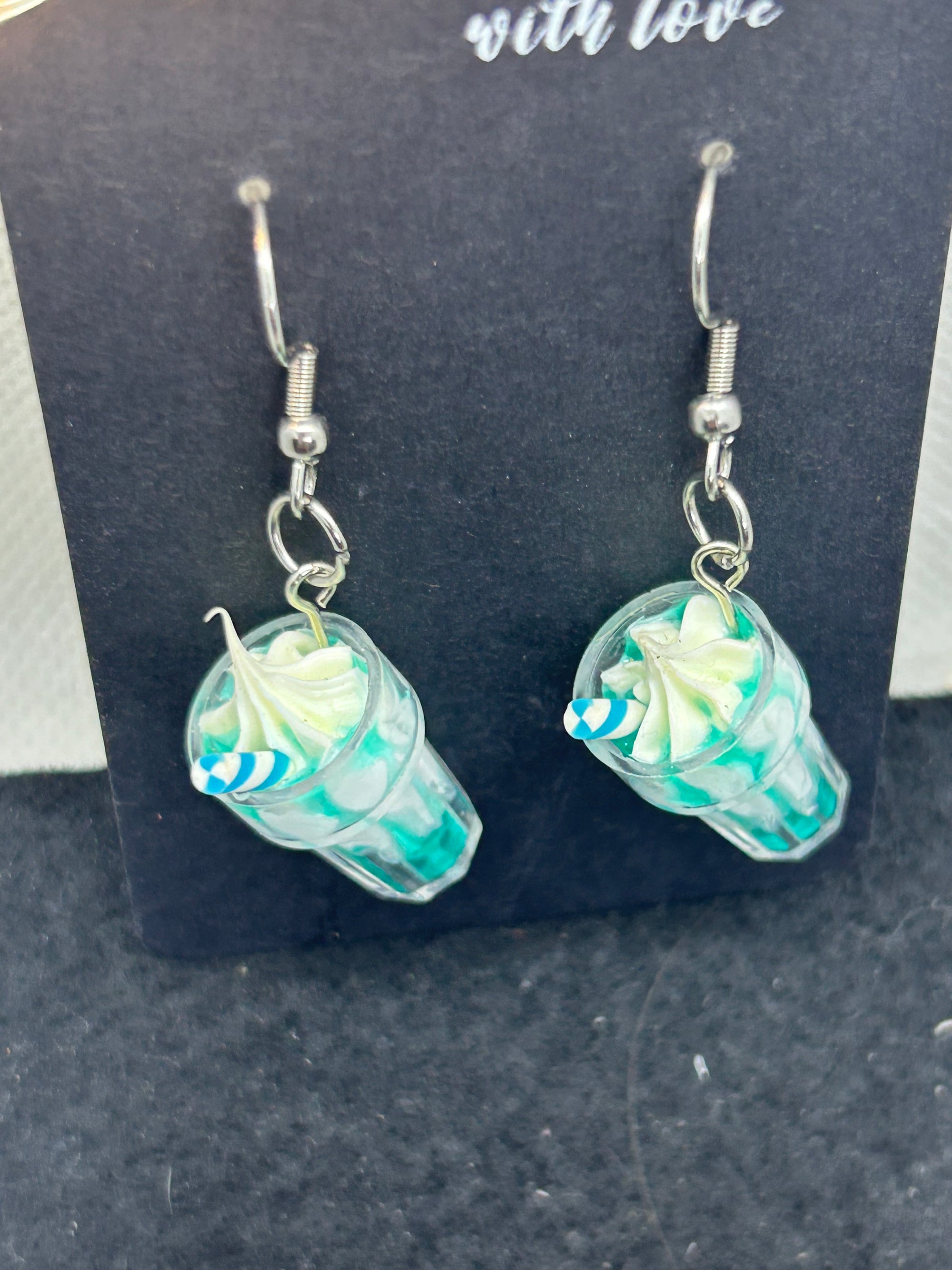 Teal Milkshake Earrings