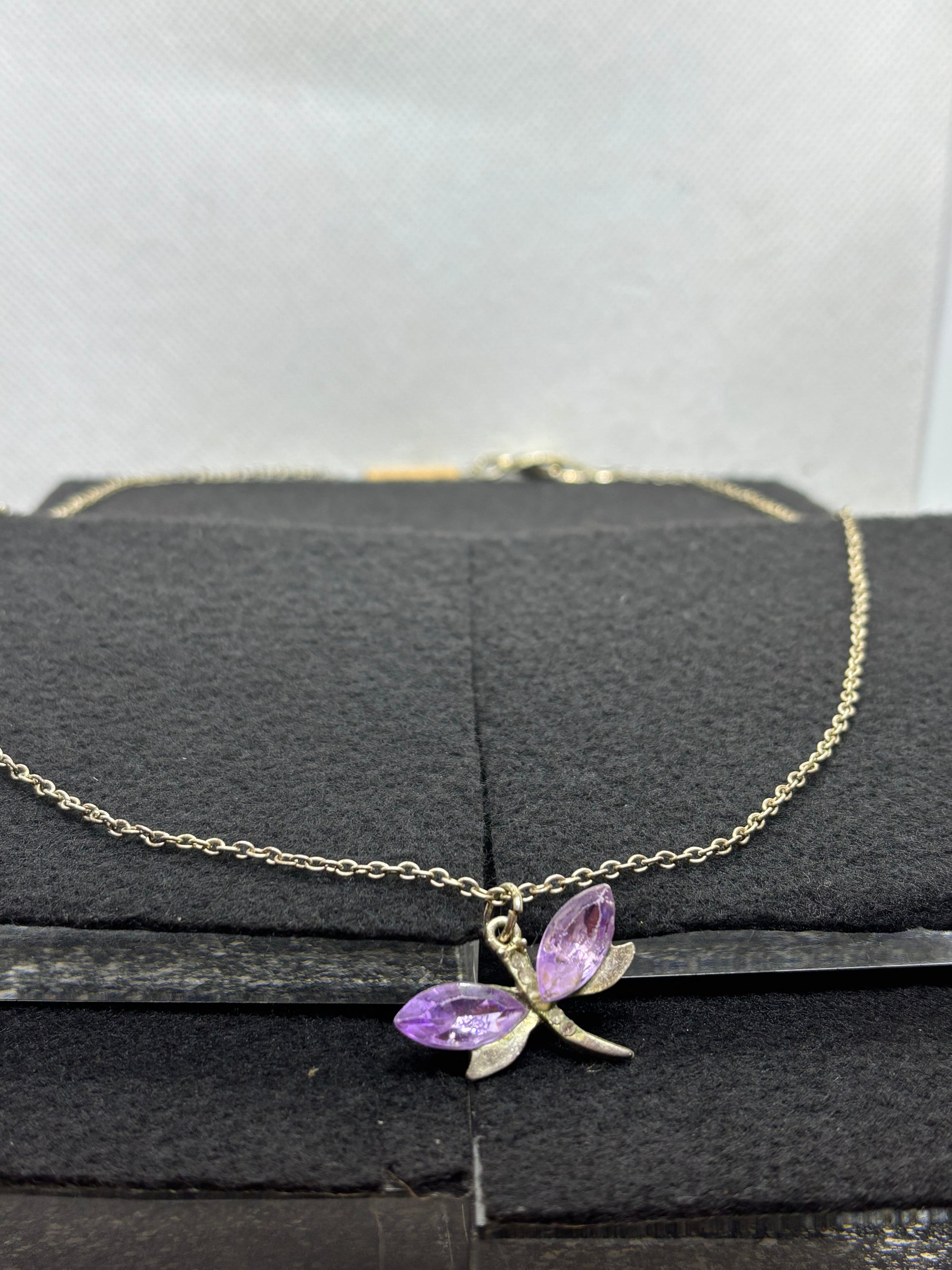 Purple Dragonfly Necklace