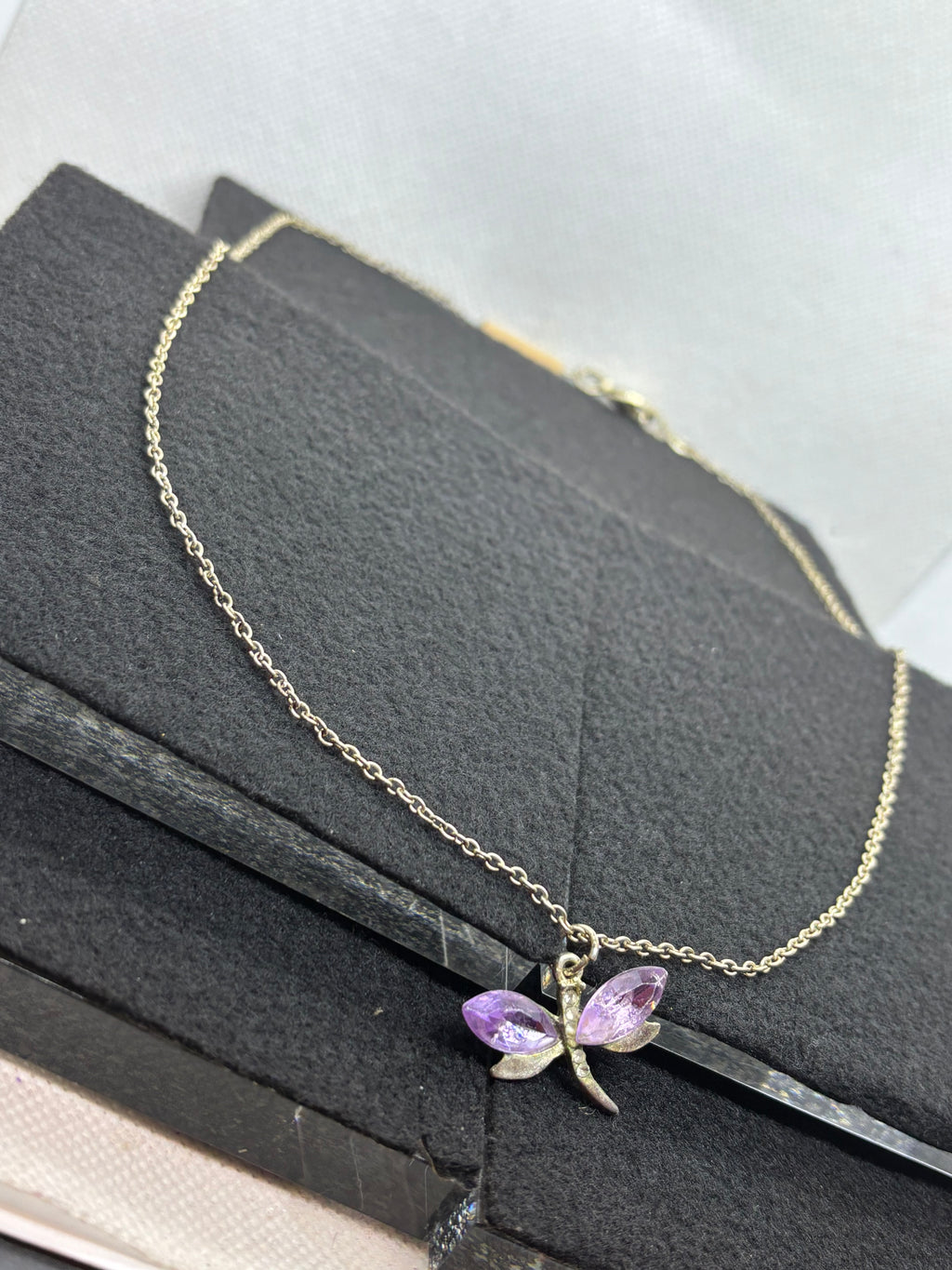 Purple Dragonfly Necklace