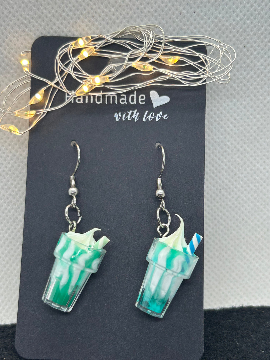 Teal Milkshake Earrings