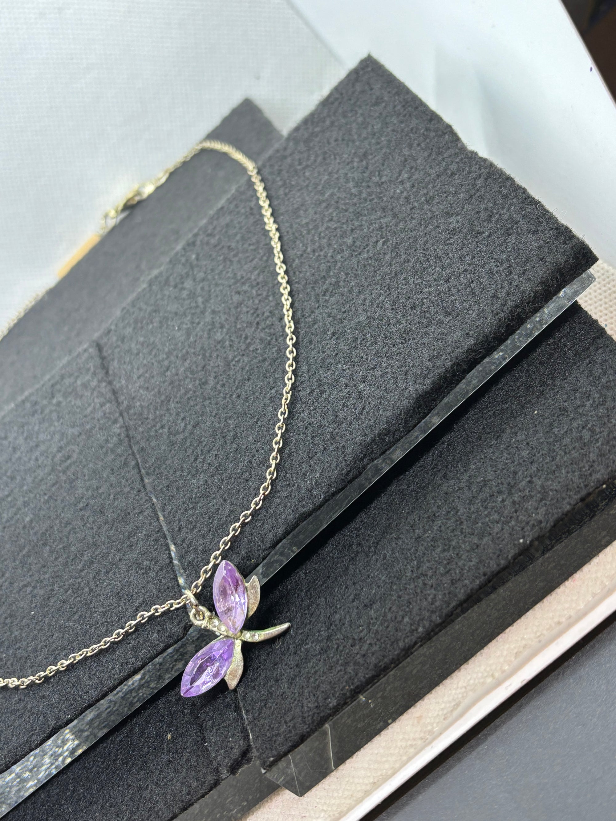 Purple Dragonfly Necklace