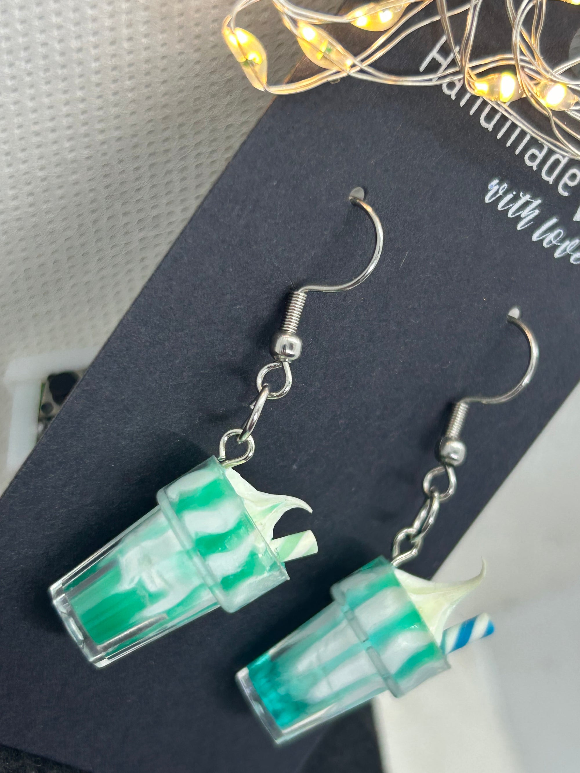 Teal Milkshake Earrings