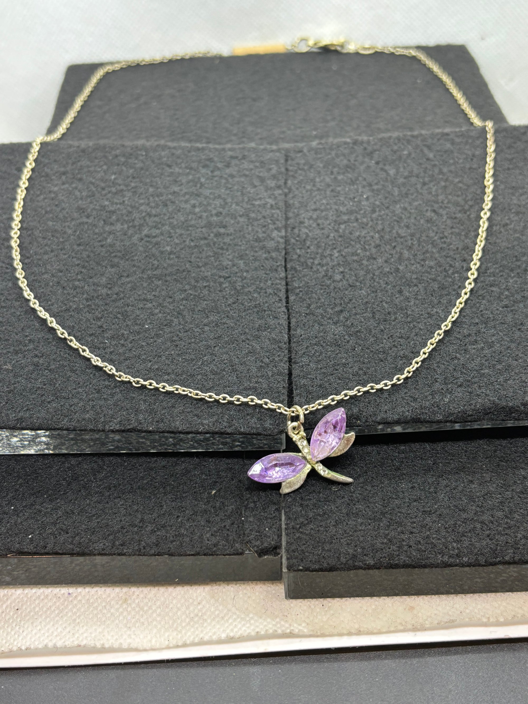 Purple Dragonfly Necklace