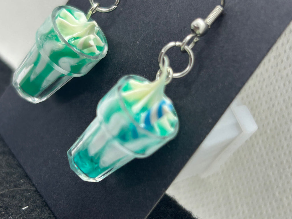 Teal Milkshake Earrings