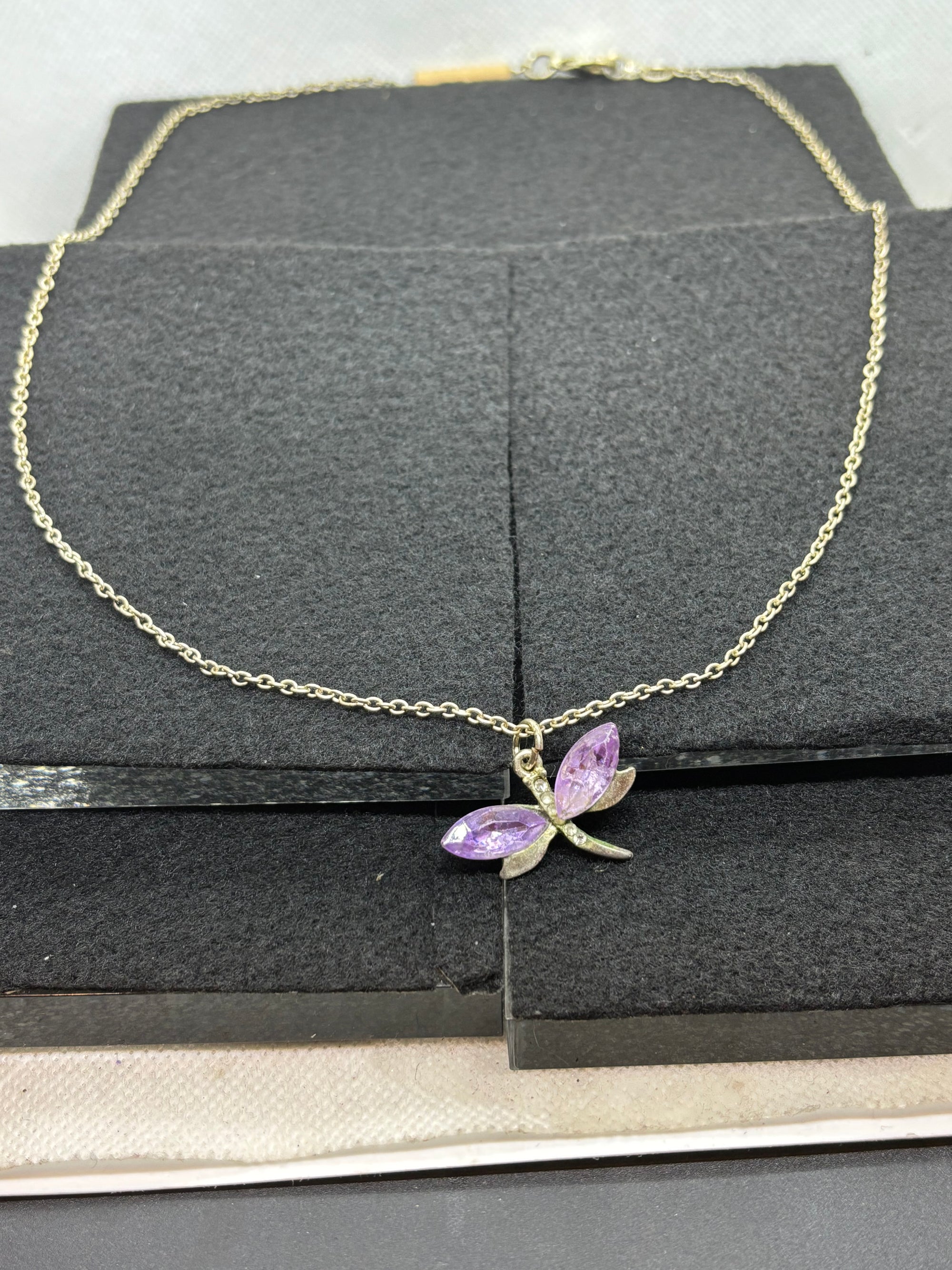 Purple Dragonfly Necklace