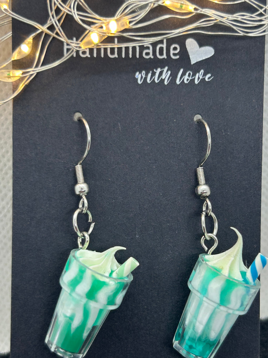 Teal Milkshake Earrings