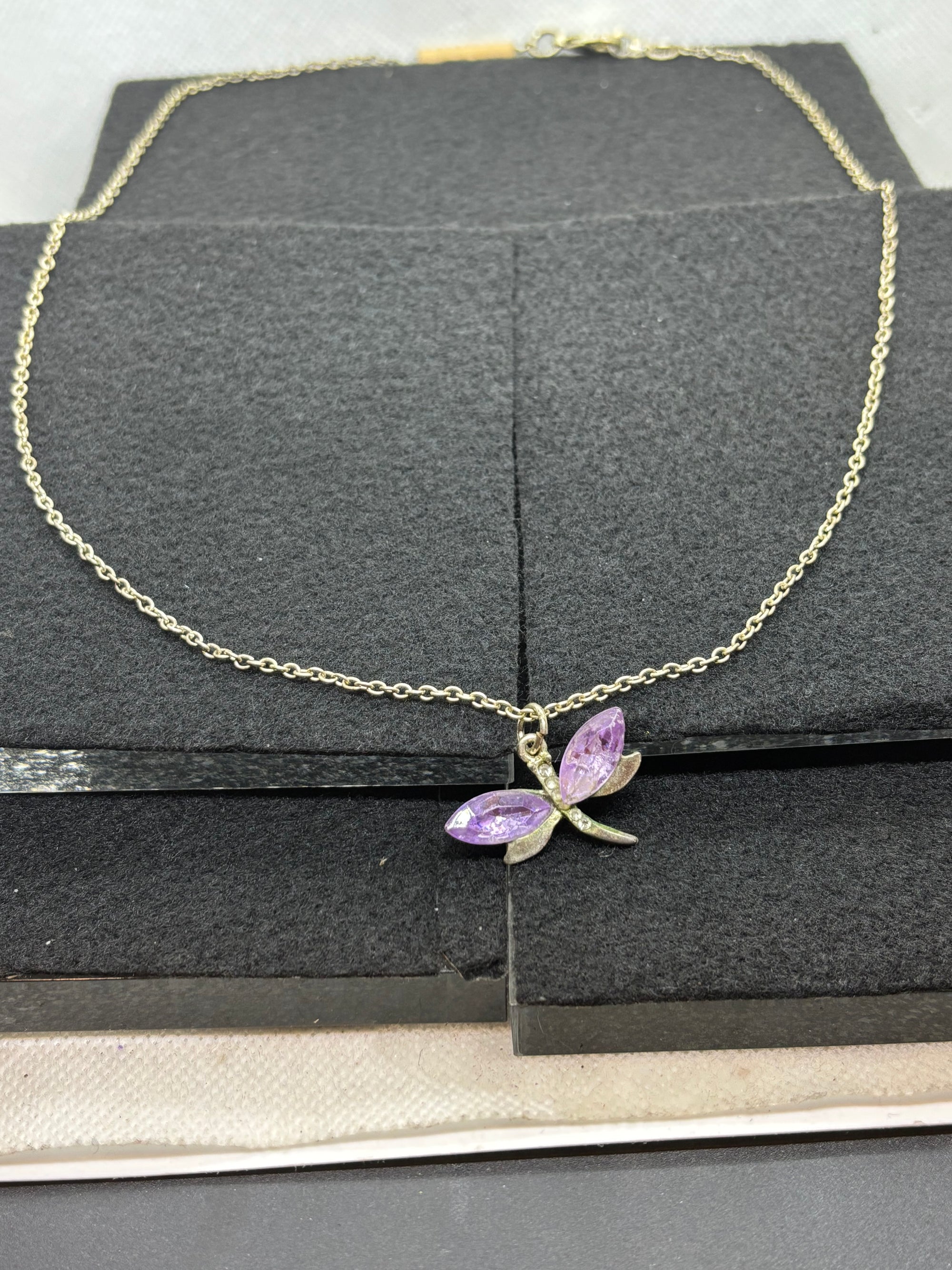 Purple Dragonfly Necklace