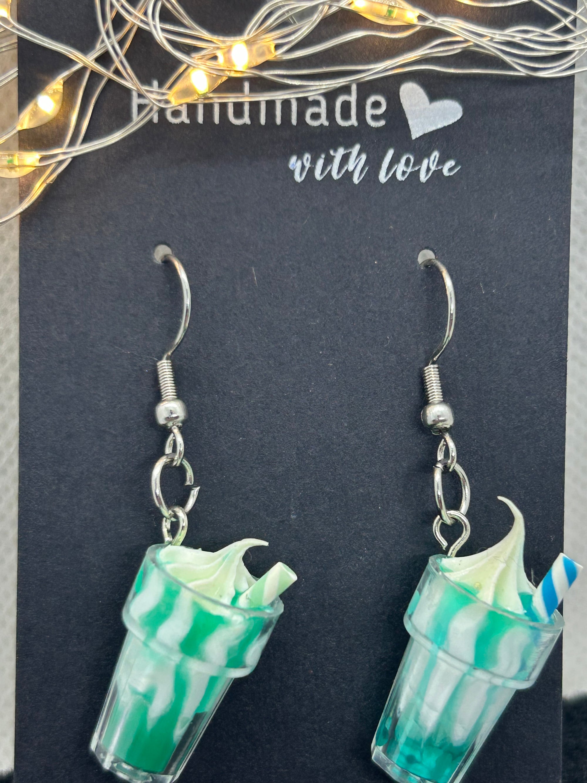 Teal Milkshake Earrings