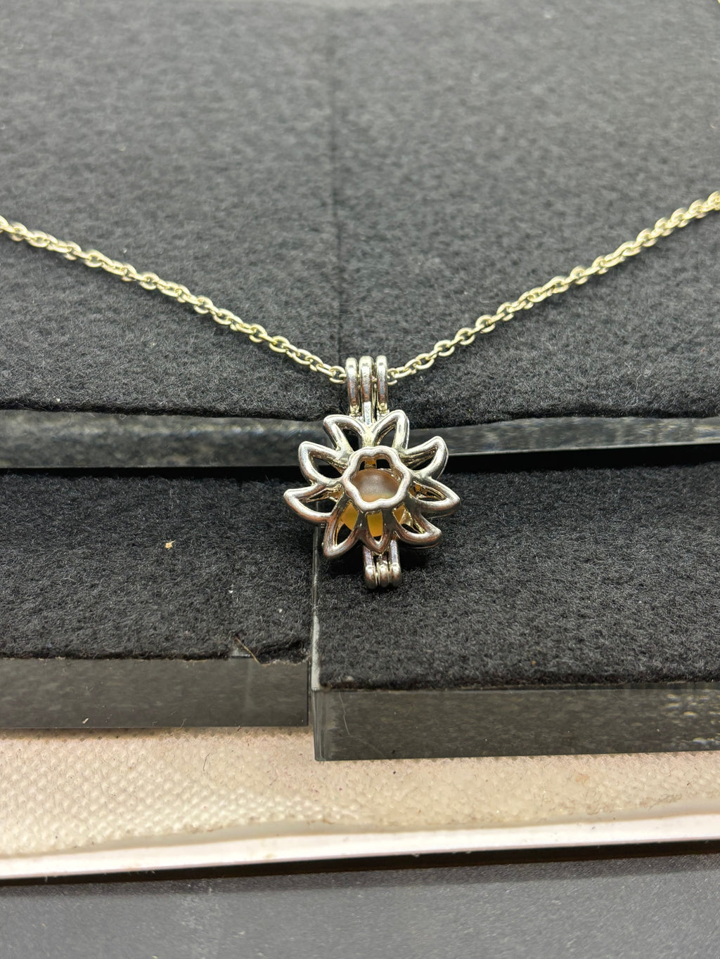 Sunflower Cage Necklace