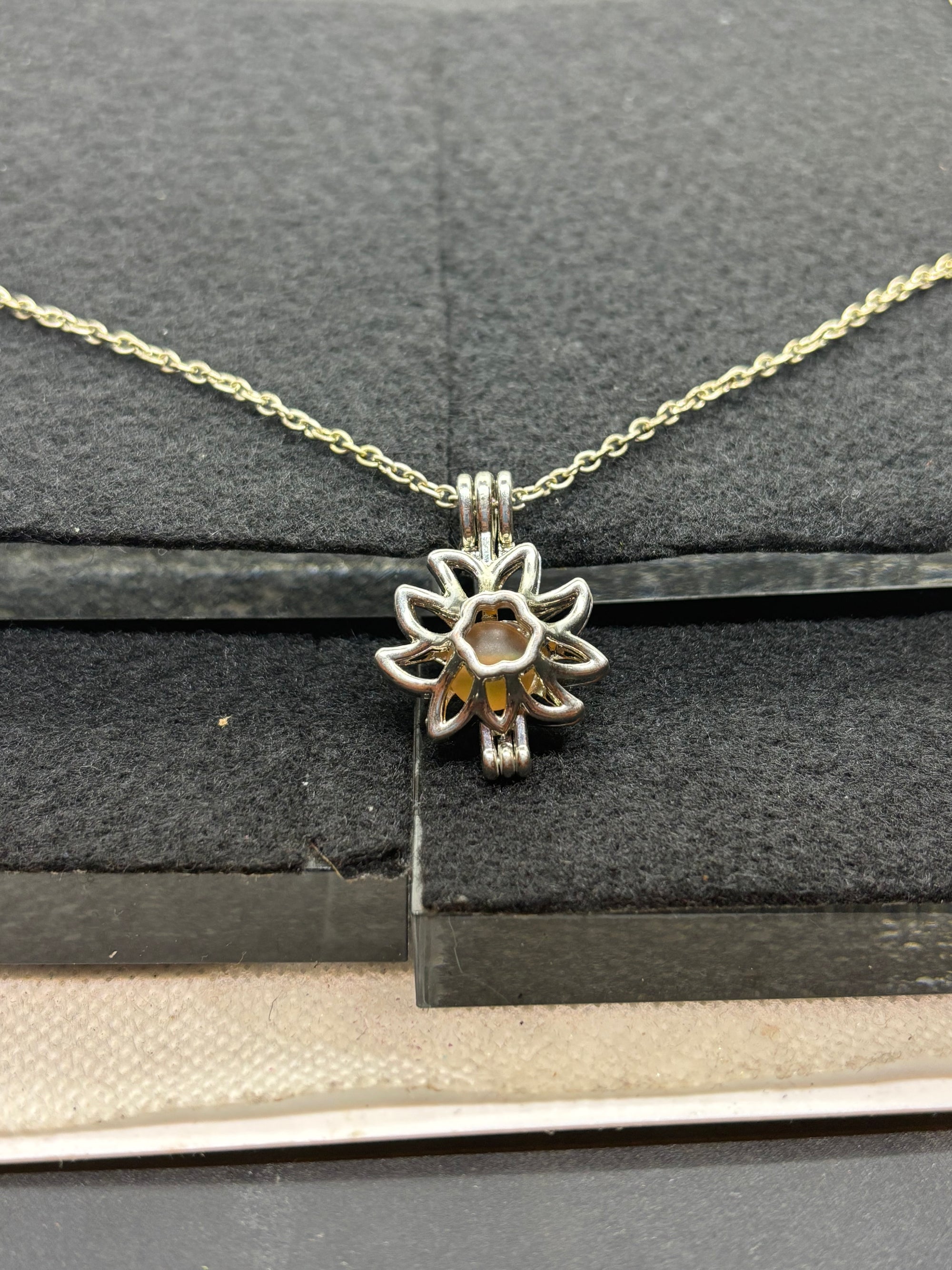 Sunflower Cage Necklace