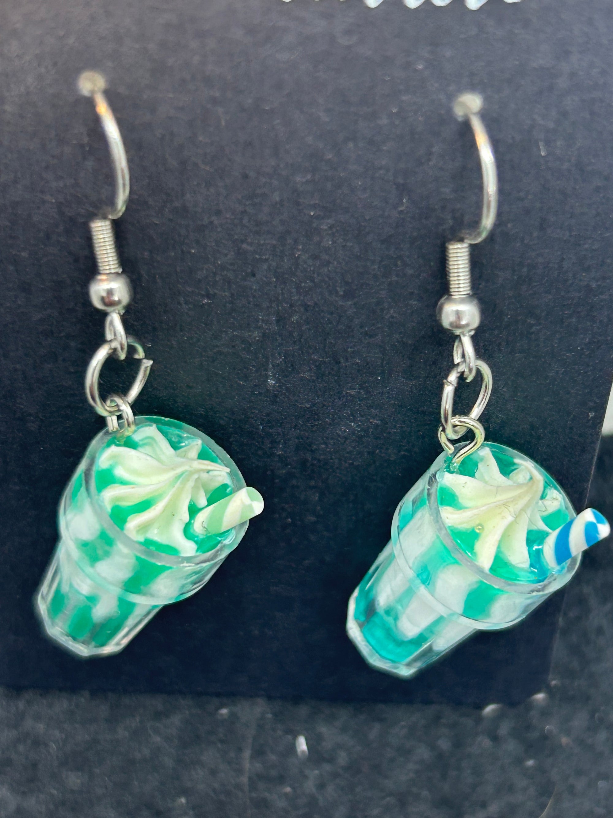 Teal Milkshake Earrings