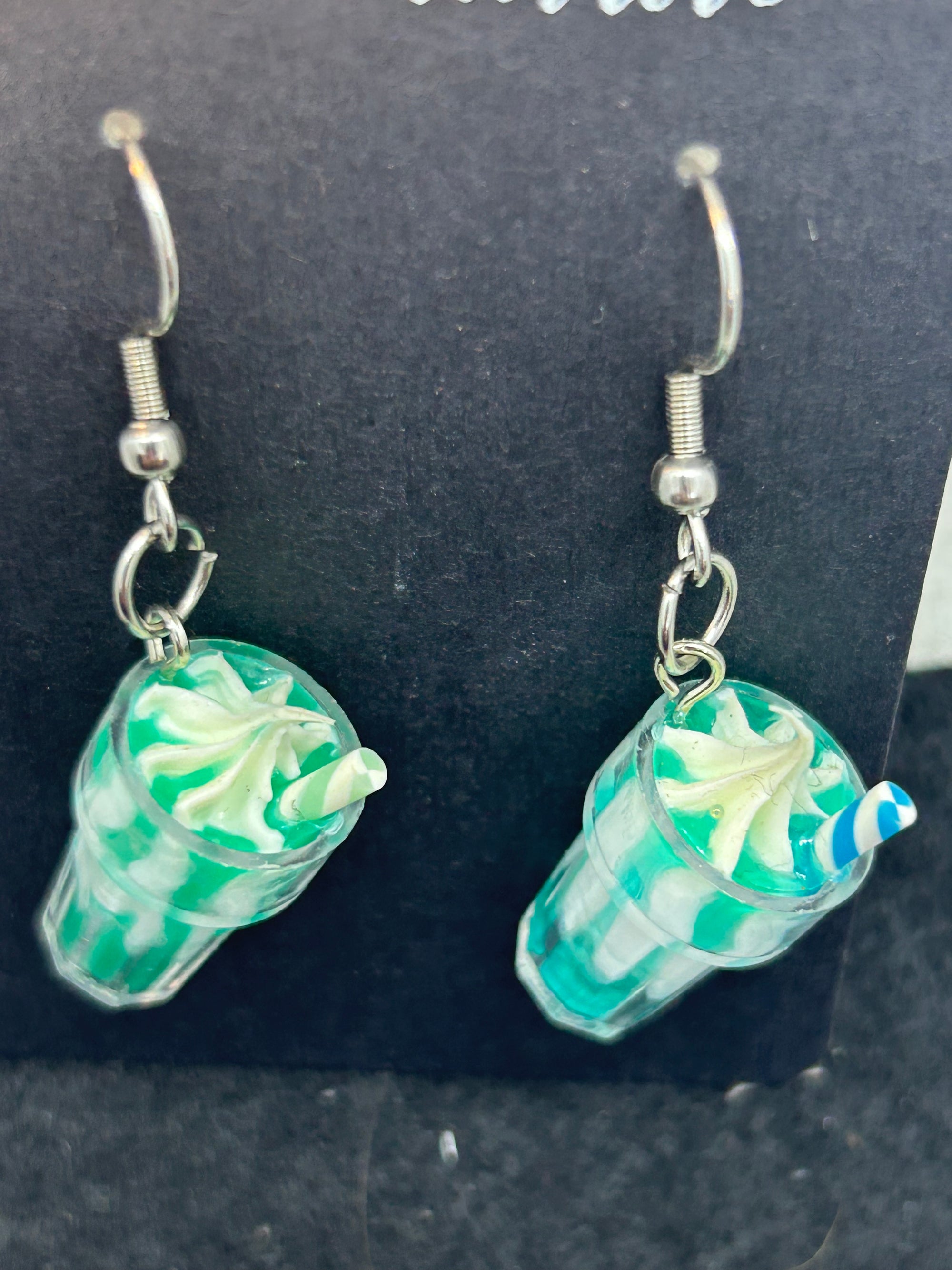 Teal Milkshake Earrings