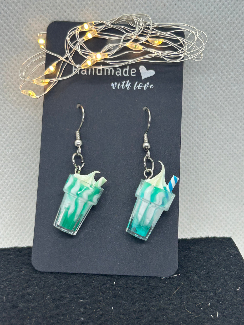 Teal Milkshake Earrings