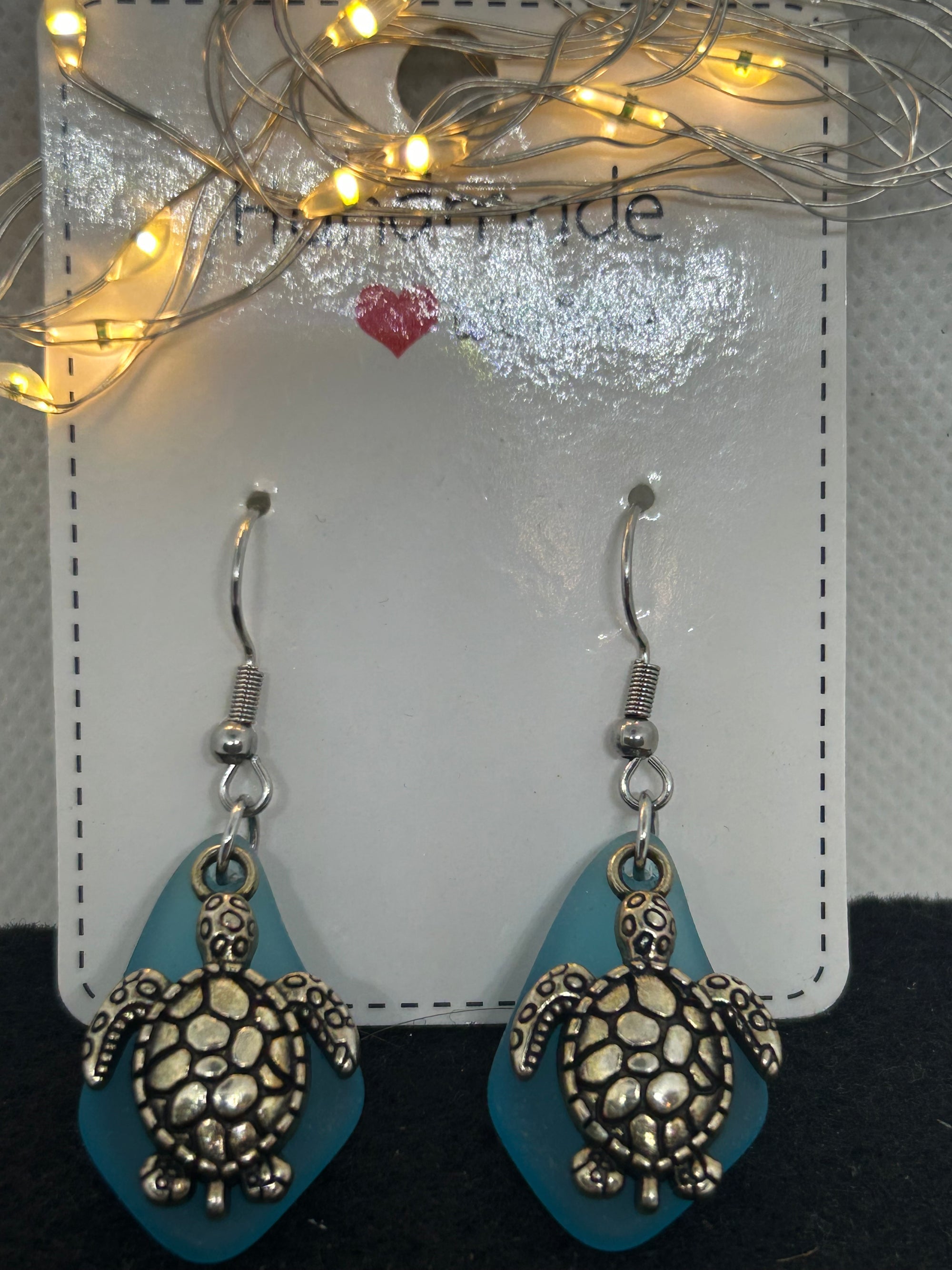 Turtle Seas Glass Earrings