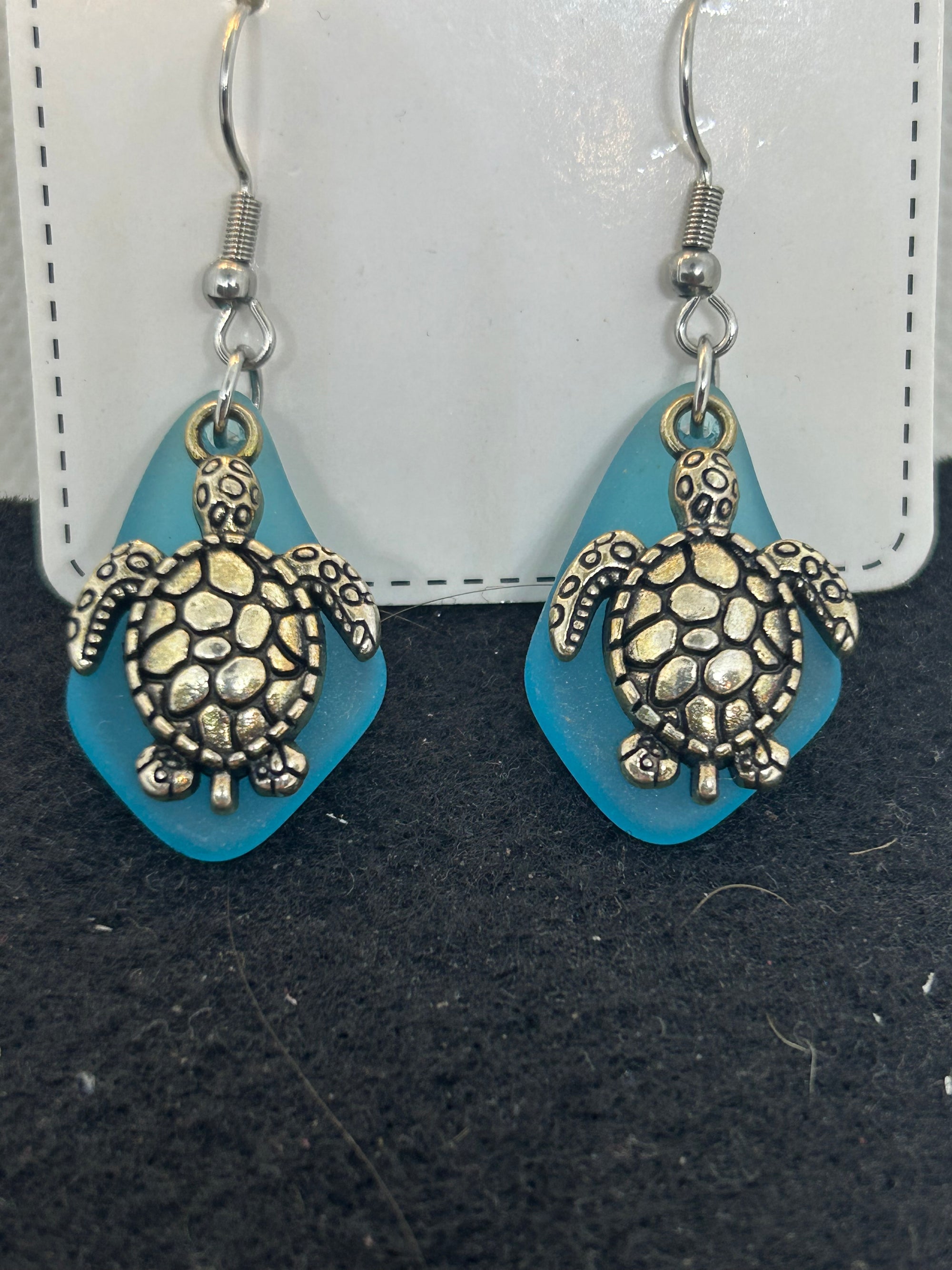 Turtle Seas Glass Earrings