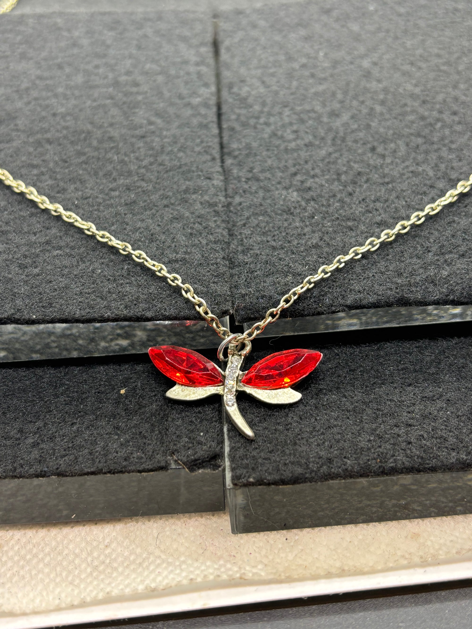 Red Dragonfly Necklace