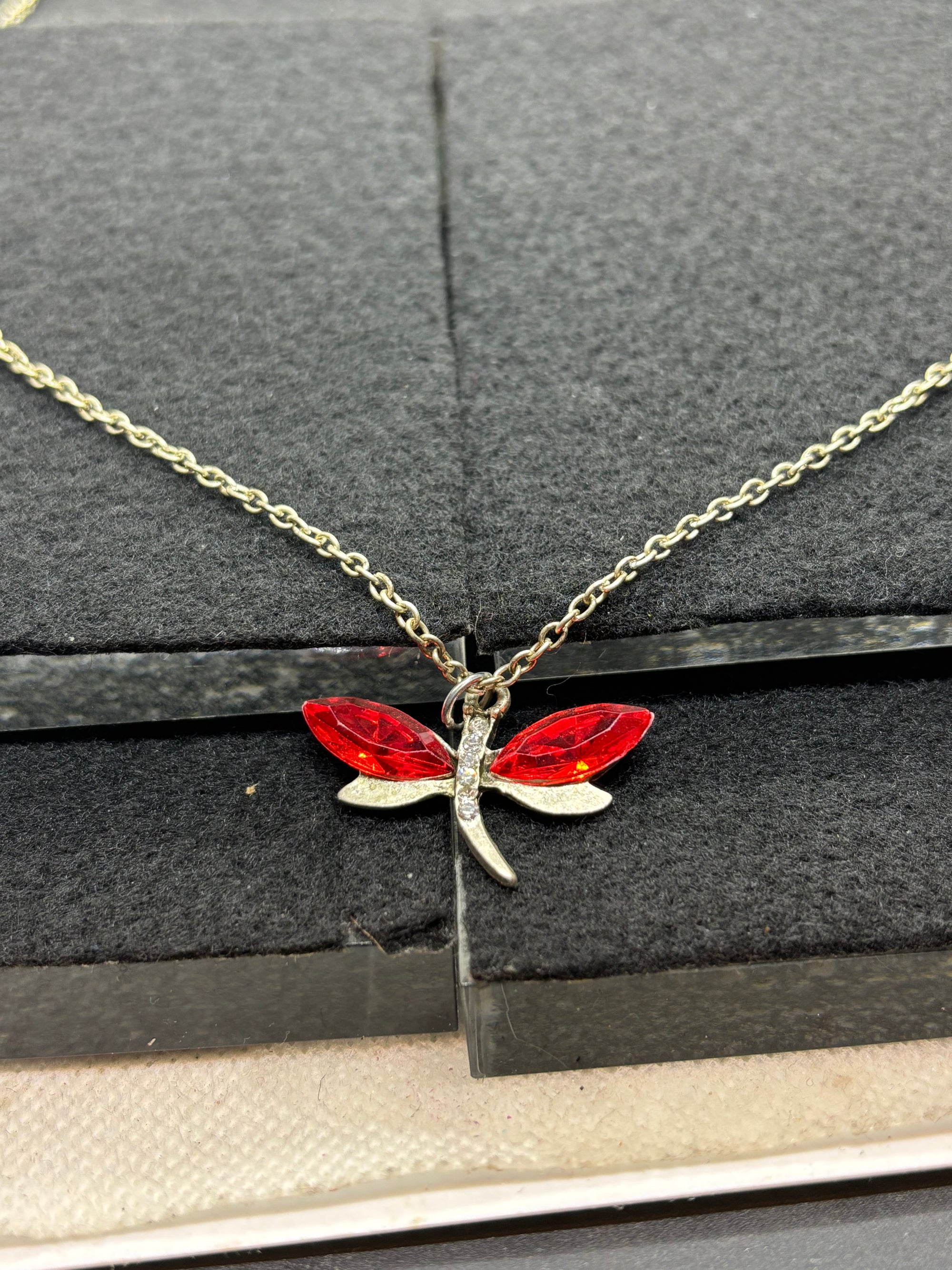 Red Dragonfly Necklace