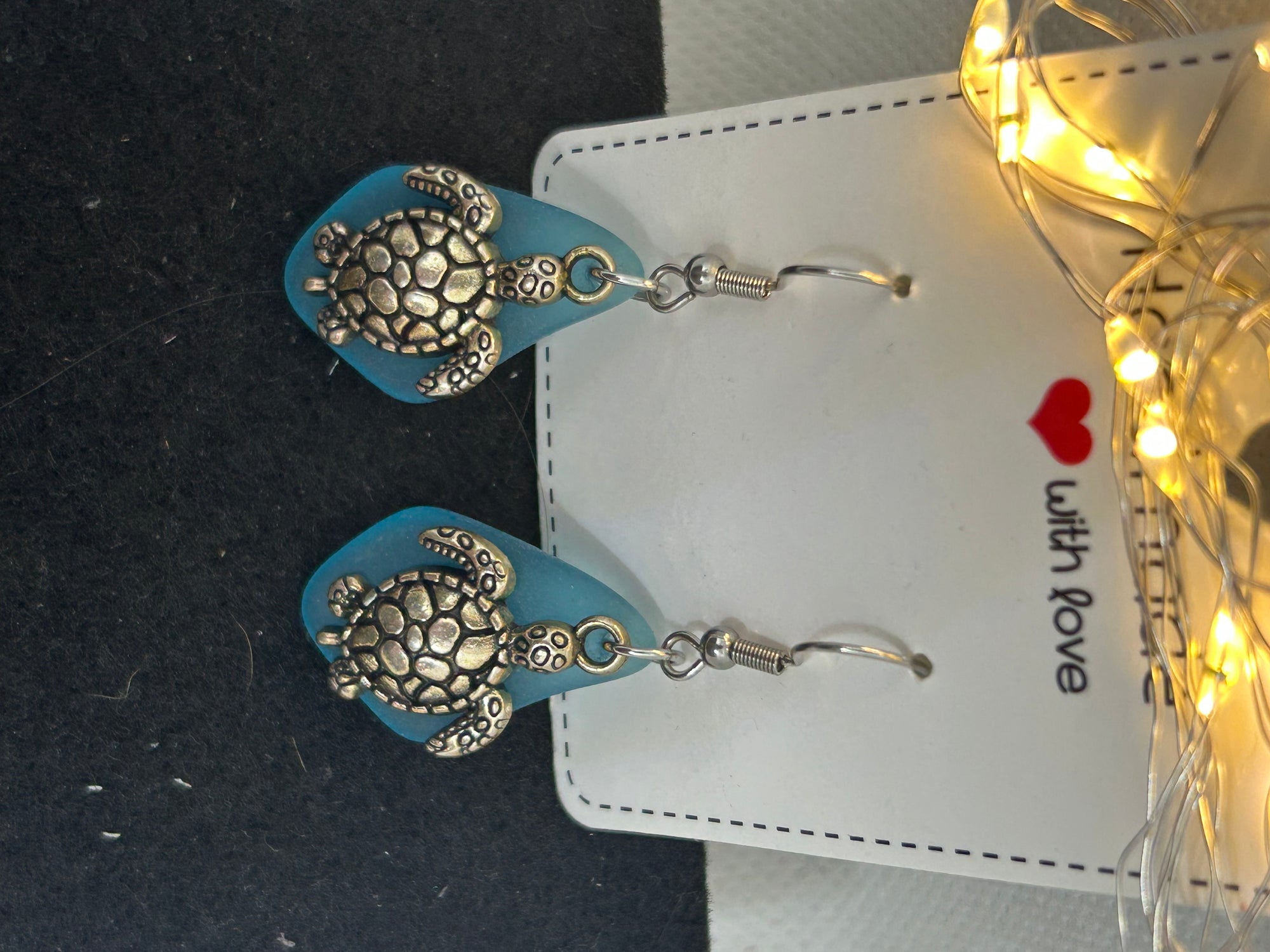 Turtle Seas Glass Earrings